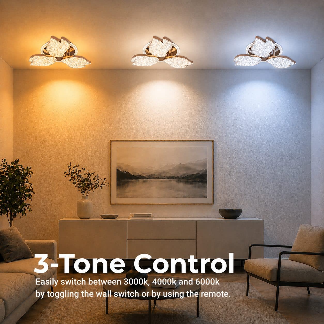 Lustra LED Flippy 51W Dimabila Telecomanda Auriu — imagine 5