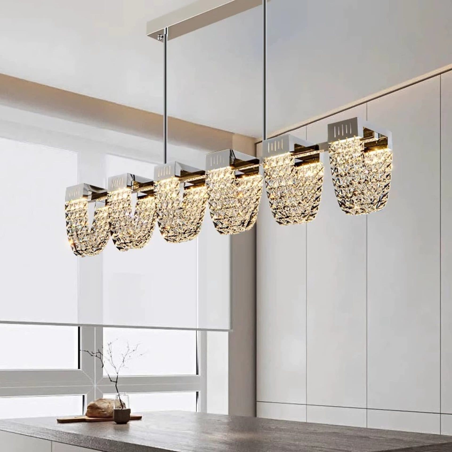 Lustra LED Suspendata Flippy STRATUS Supremo Cristal si Metal 15W — imagine 1