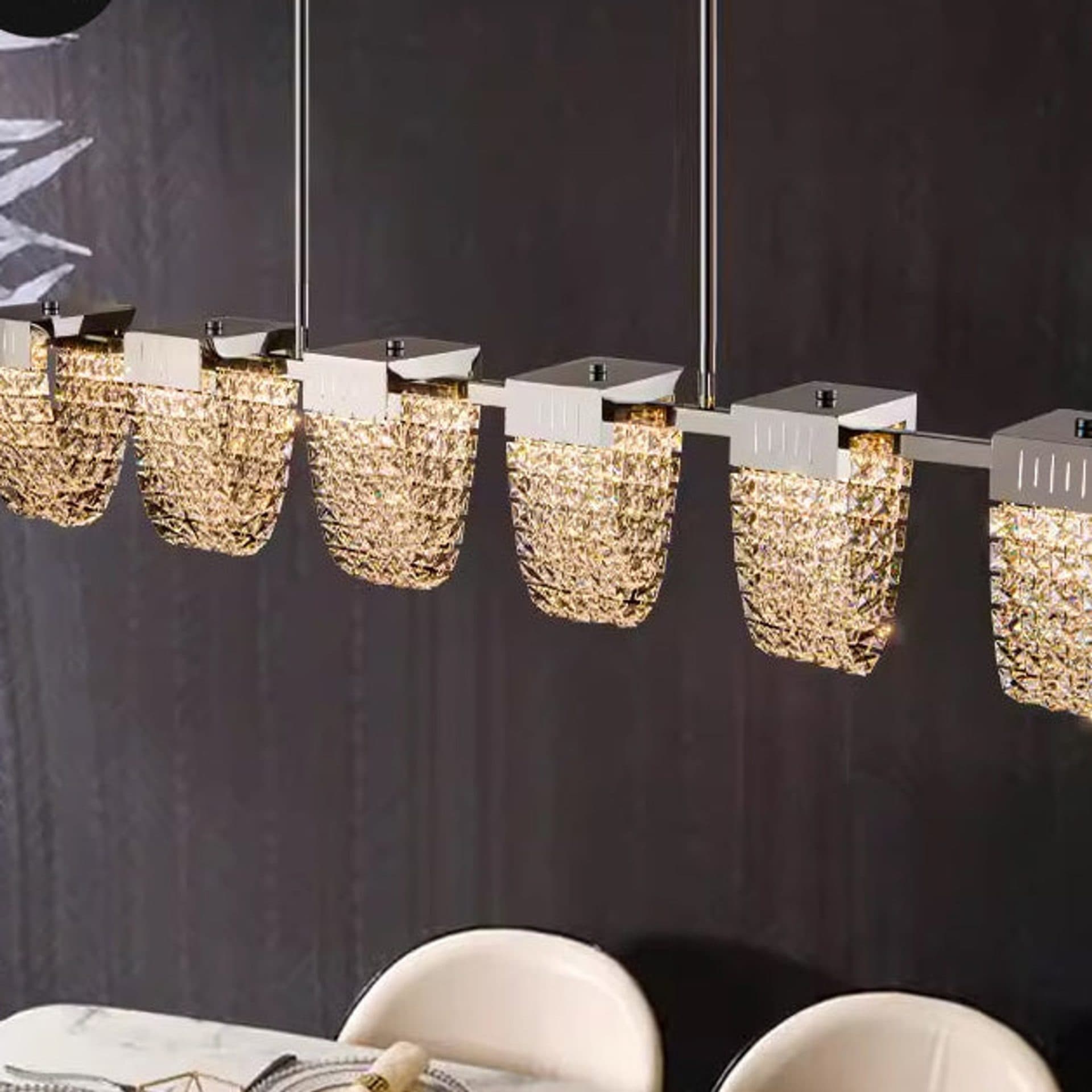 Lustra LED Suspendata Flippy STRATUS Supremo Cristal si Metal 15W — imagine 3