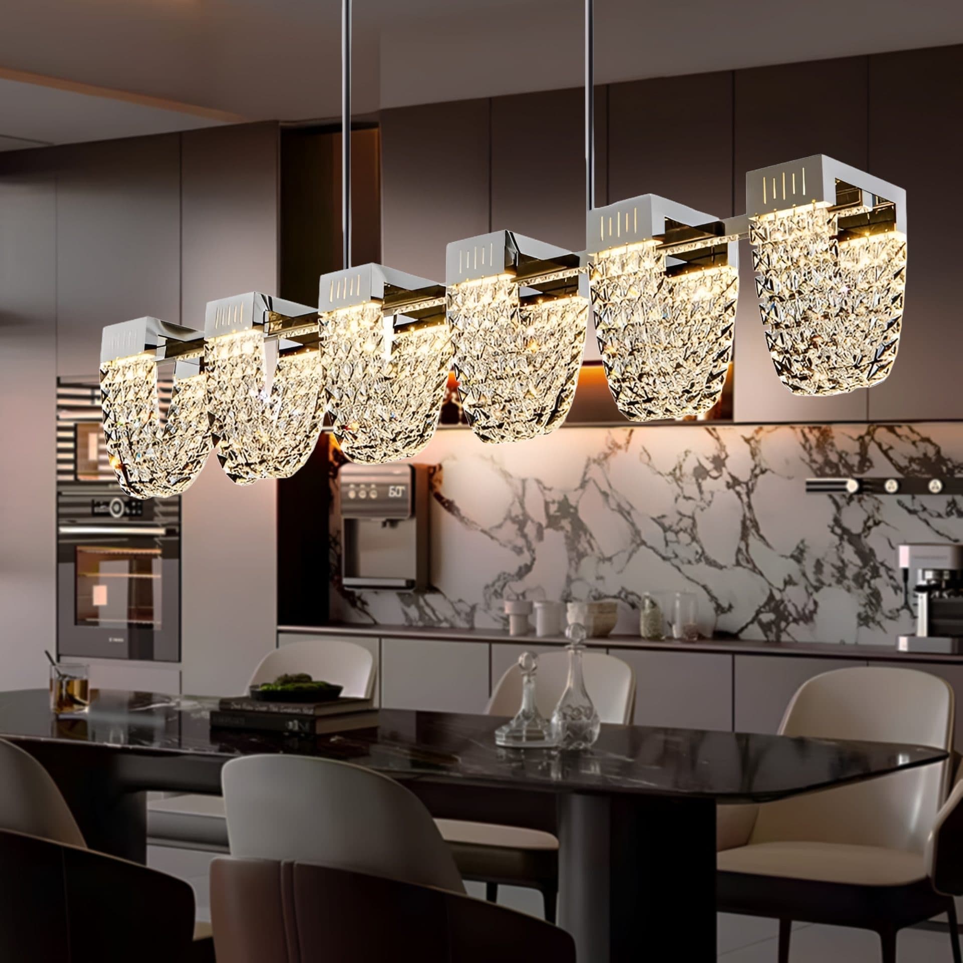 Lustra LED Suspendata Flippy STRATUS Supremo Cristal si Metal 15W — imagine 8