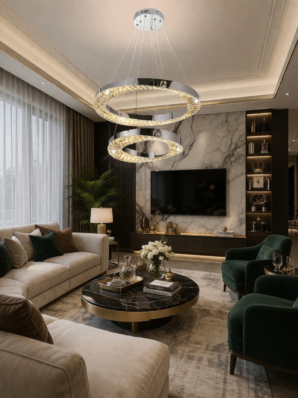 Candelabru LED cu Telecomanda 196W HALO Magno Crom Cristal Metal — imagine 10