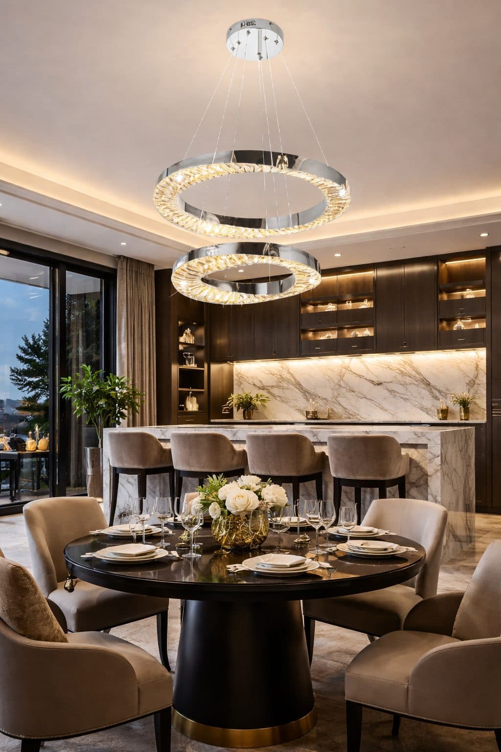 Candelabru LED cu Telecomanda 196W HALO Magno Crom Cristal Metal — imagine 11