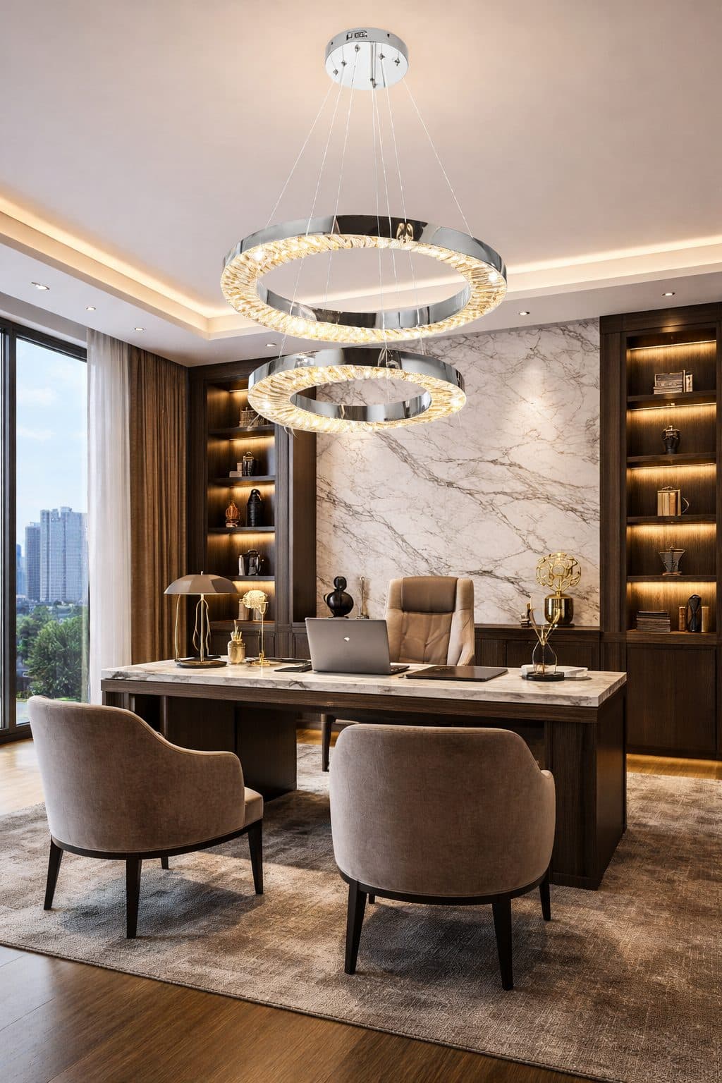 Candelabru LED cu Telecomanda 196W HALO Magno Crom Cristal Metal — imagine 12