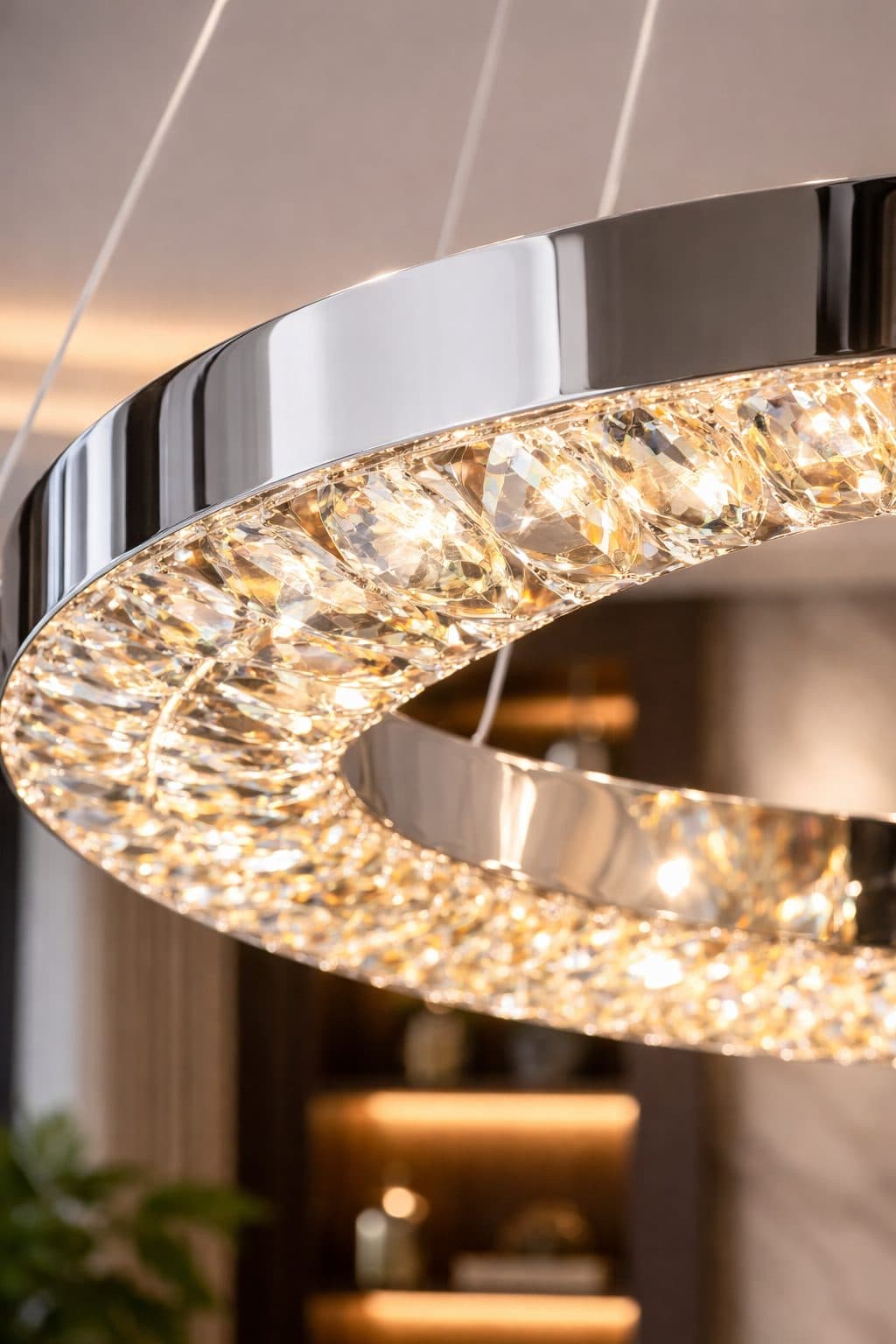 Candelabru LED cu Telecomanda 196W HALO Magno Crom Cristal Metal — imagine 13