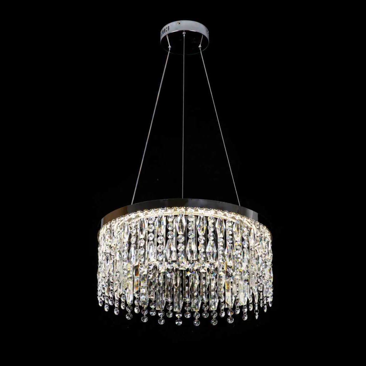Candelabru LED 76W cu Telecomanda Diametru 40 cm Inaltime 120 cm Lumina Rece Neutra Calda Argintiu Cristal Metal — imagine 3