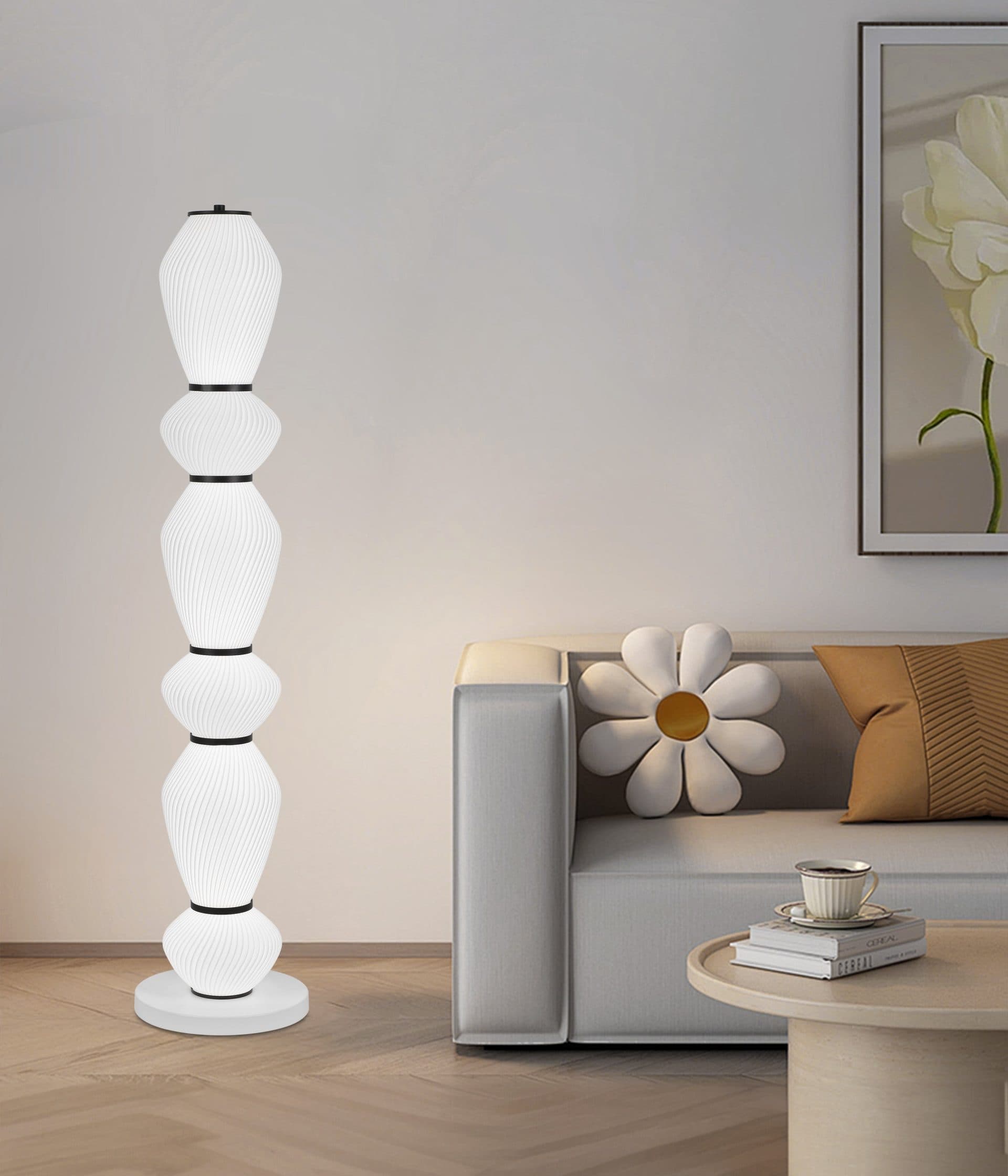 Lampadar LED cu telecomanda 82W Modern LP510/6BK Negru — imagine 1