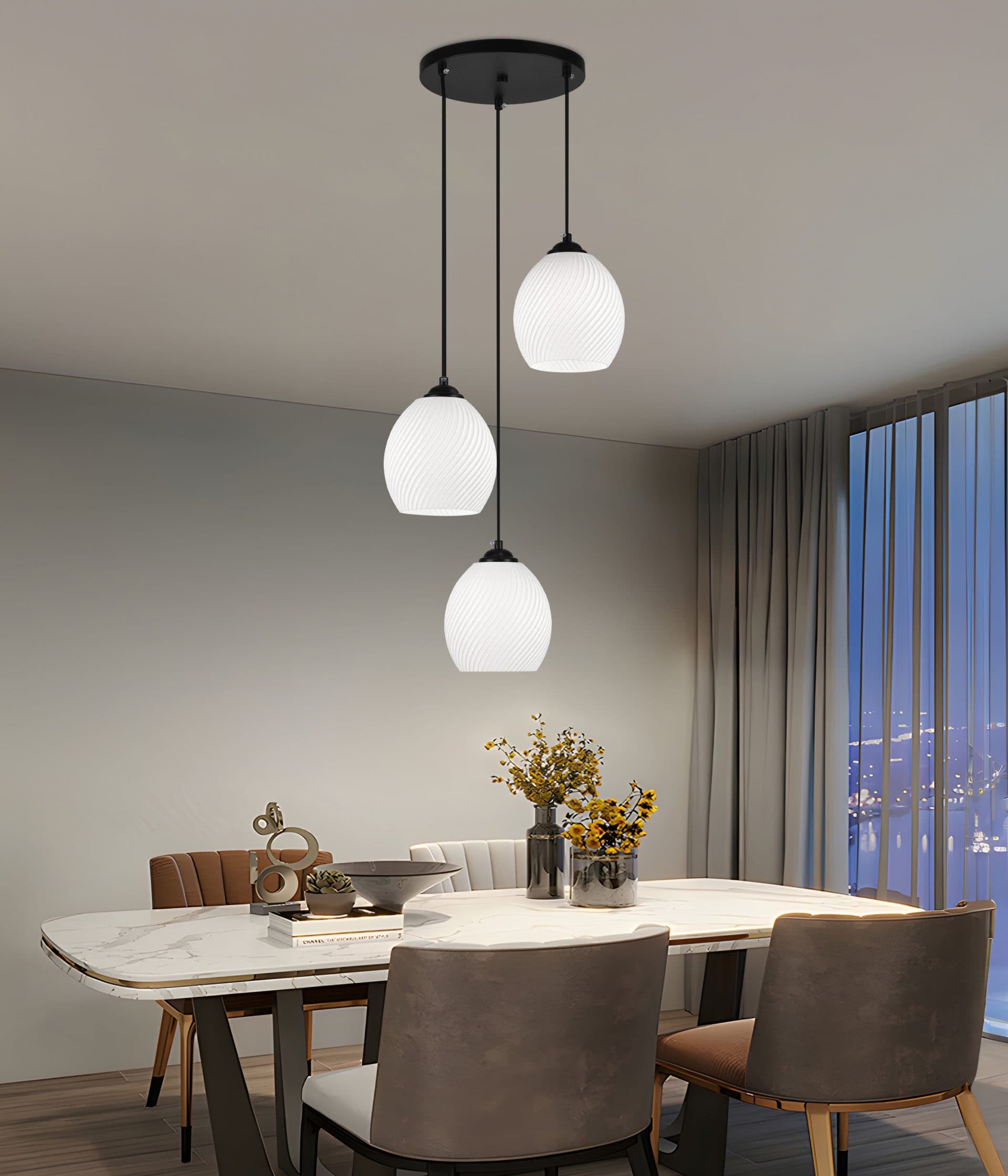 Lustra Flippy LM530/3BK 3 X E27 Negru Metal Sticla — imagine 1