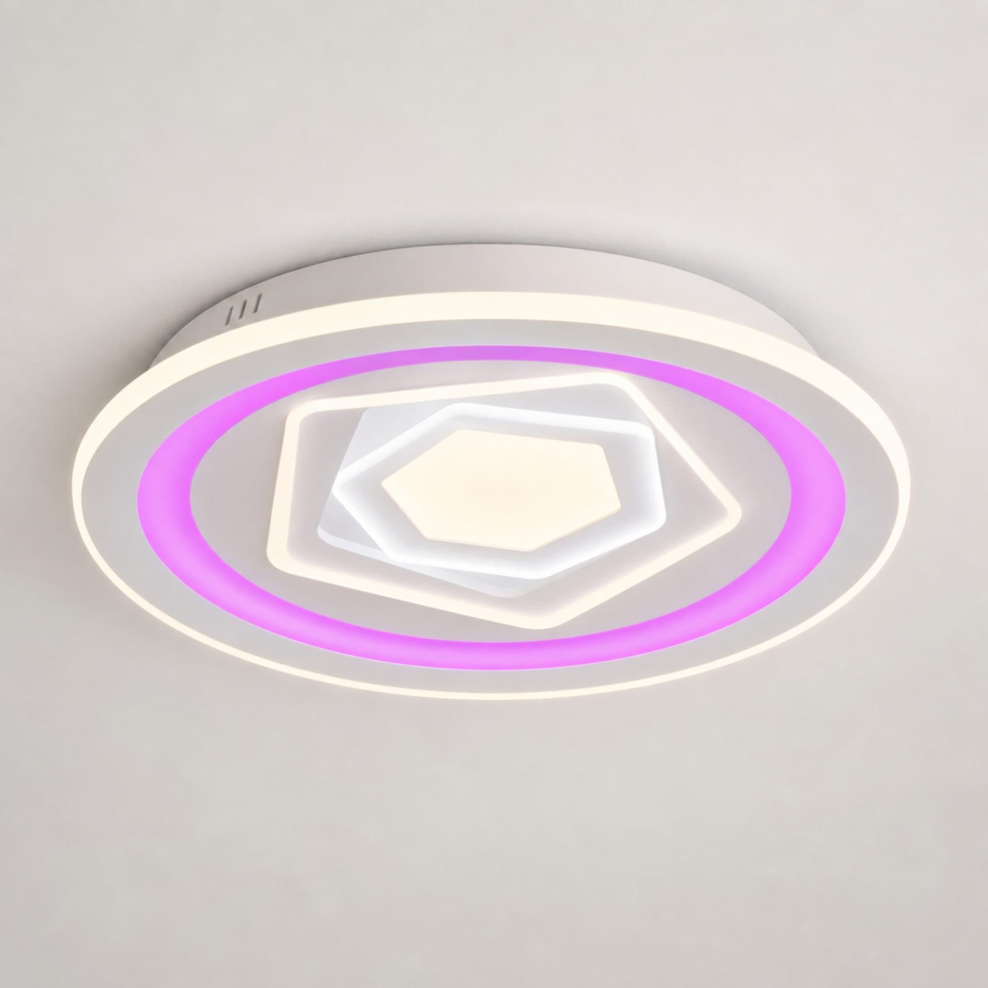 Lustra LED Flippy RGB 180W telecomanda Dimabila Alb — imagine 5
