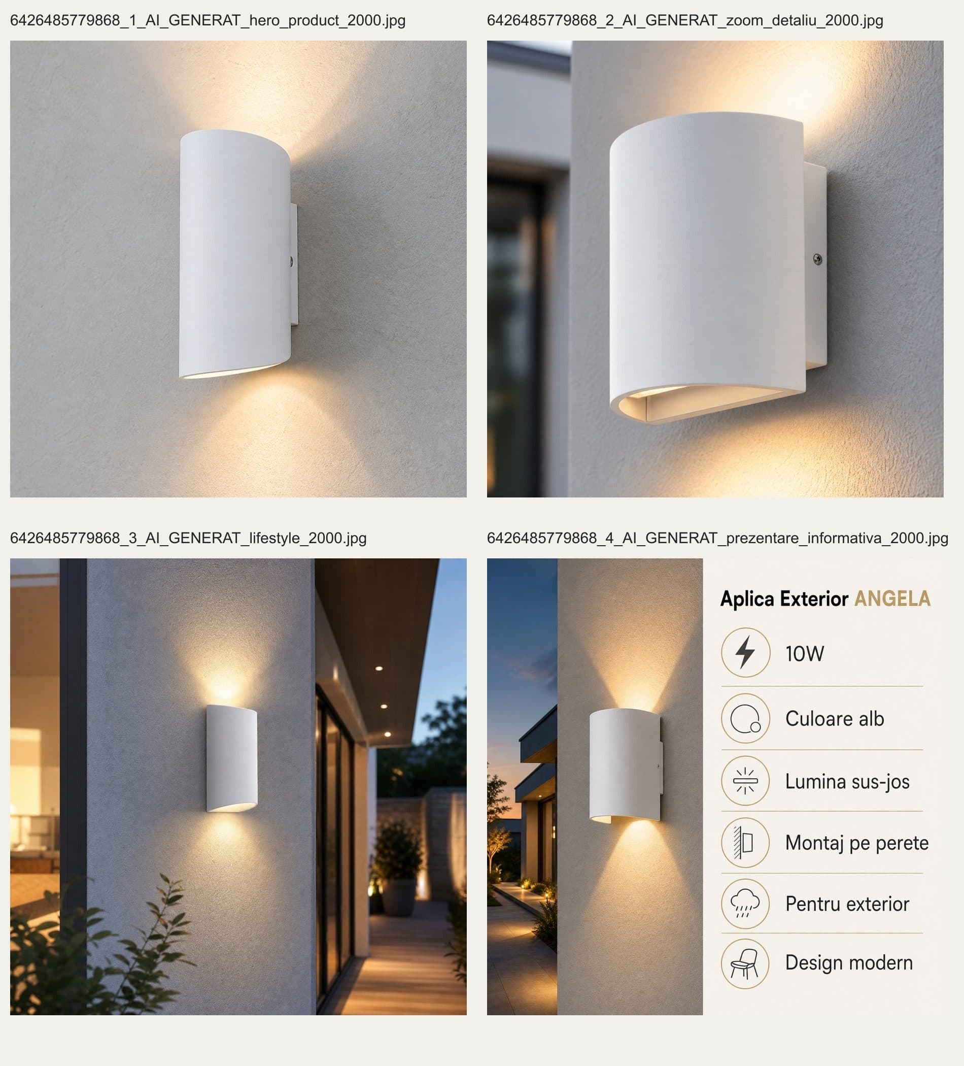 Aplica exterior Flippy Angela 10W Alb — imagine 17