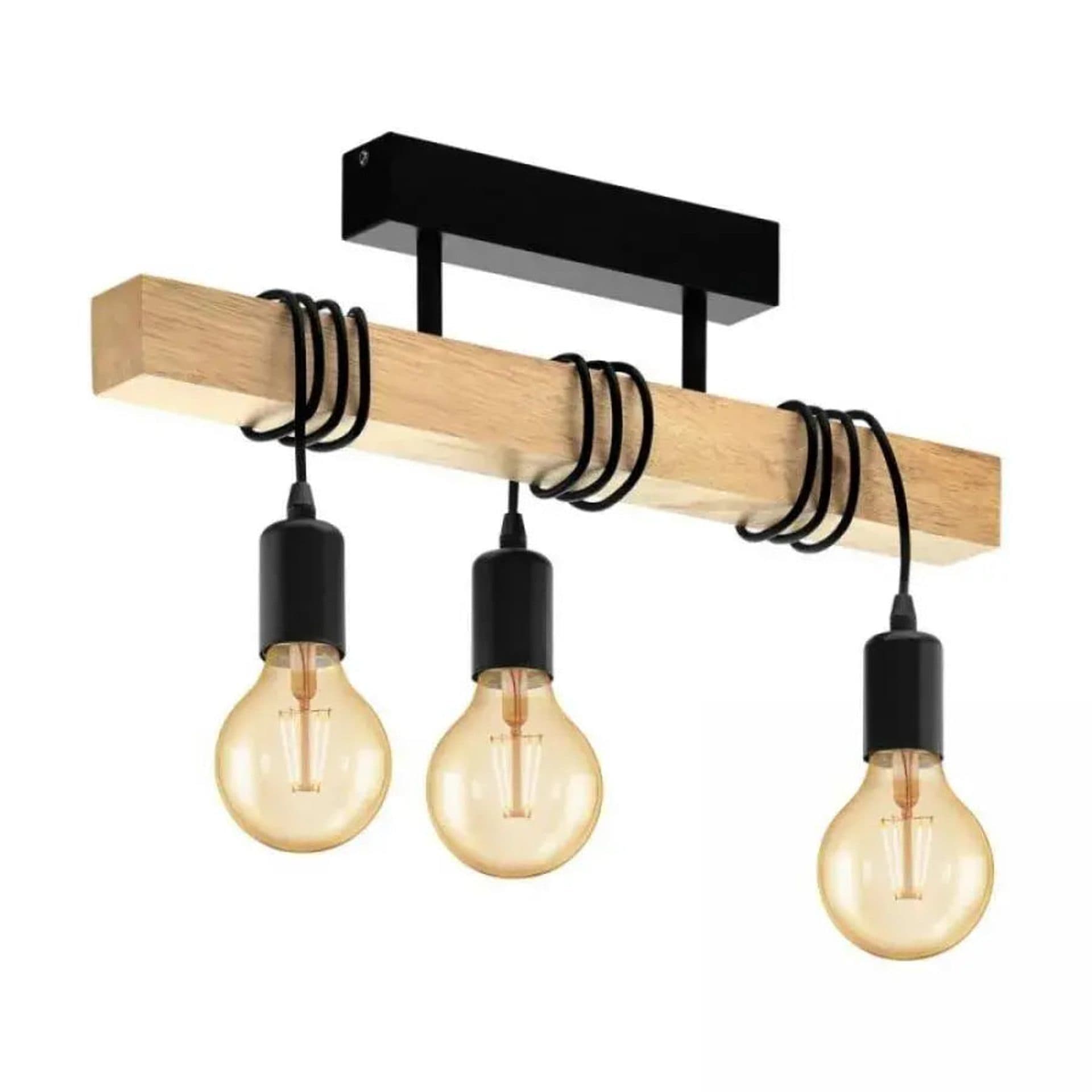 Lustra Flippy Timber Trio, 3x E27, Negru, Lemn — imagine 2