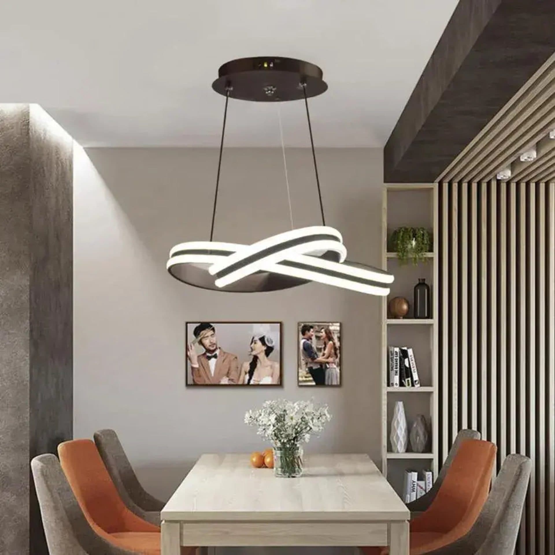 Lustra LED suspendata cu telecomanda INFINITY LOOP 61W, lumina Rece/Calda/Neutra, Dimabila — imagine 2