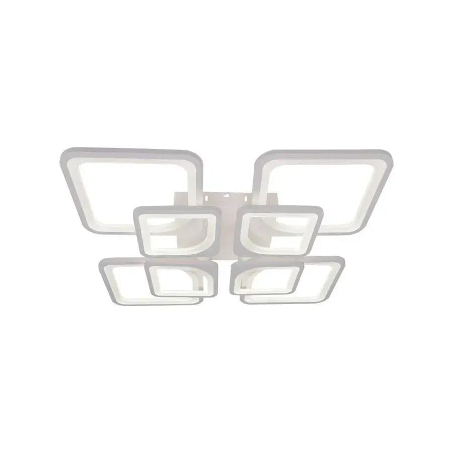 Lustra LED Flippy Zoe 138W, 8 Patrate, telecomanda, lumina Rece/Calda/Neutra, Dimabila, Alb — imagine 4