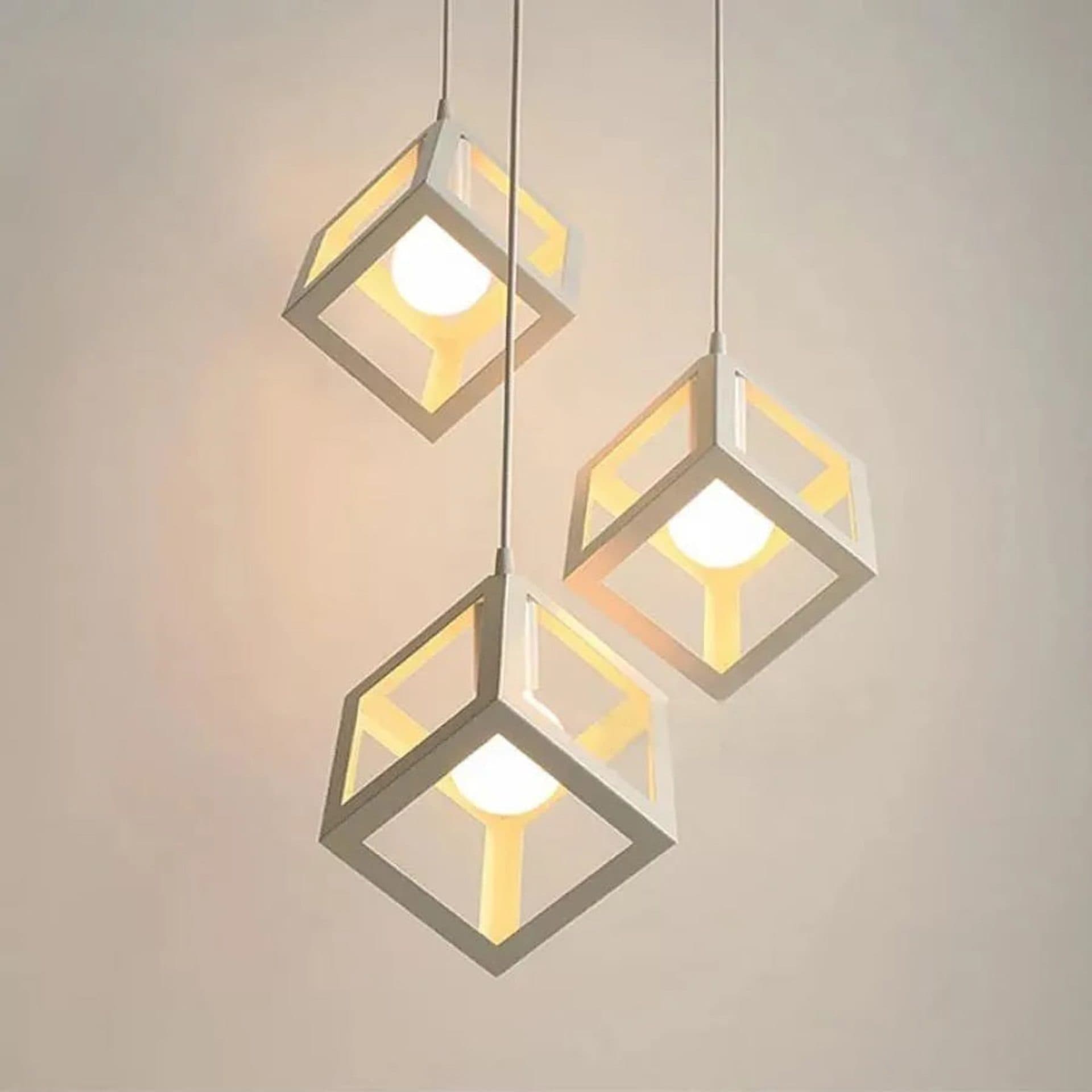 Lustra Flippy Forma Cub STRUKTUR Cluster 3xE27 Alb Metal — imagine 1