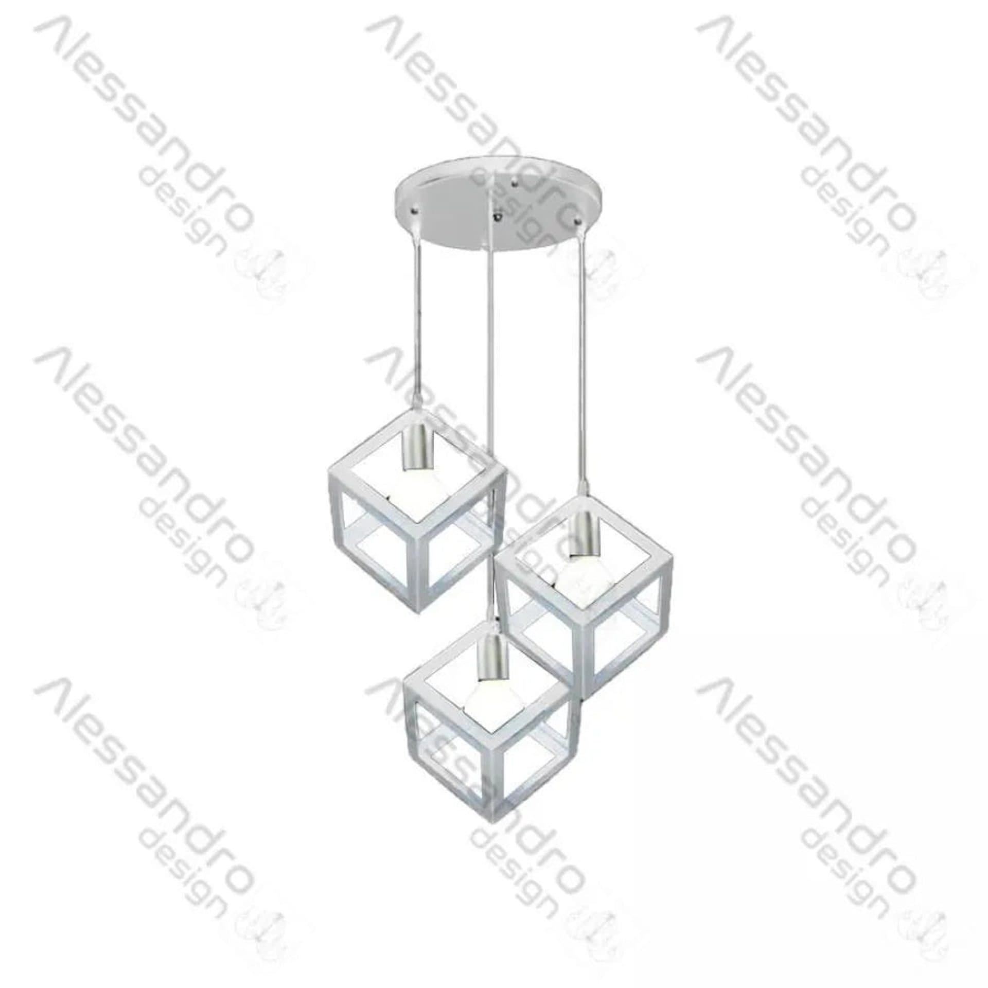 Lustra Flippy Forma Cub STRUKTUR Cluster 3xE27 Alb Metal — imagine 3