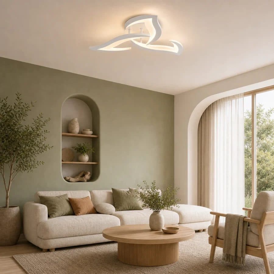 Lustra LED Flippy 32W 3 Petale telecomanda Alb — imagine 1