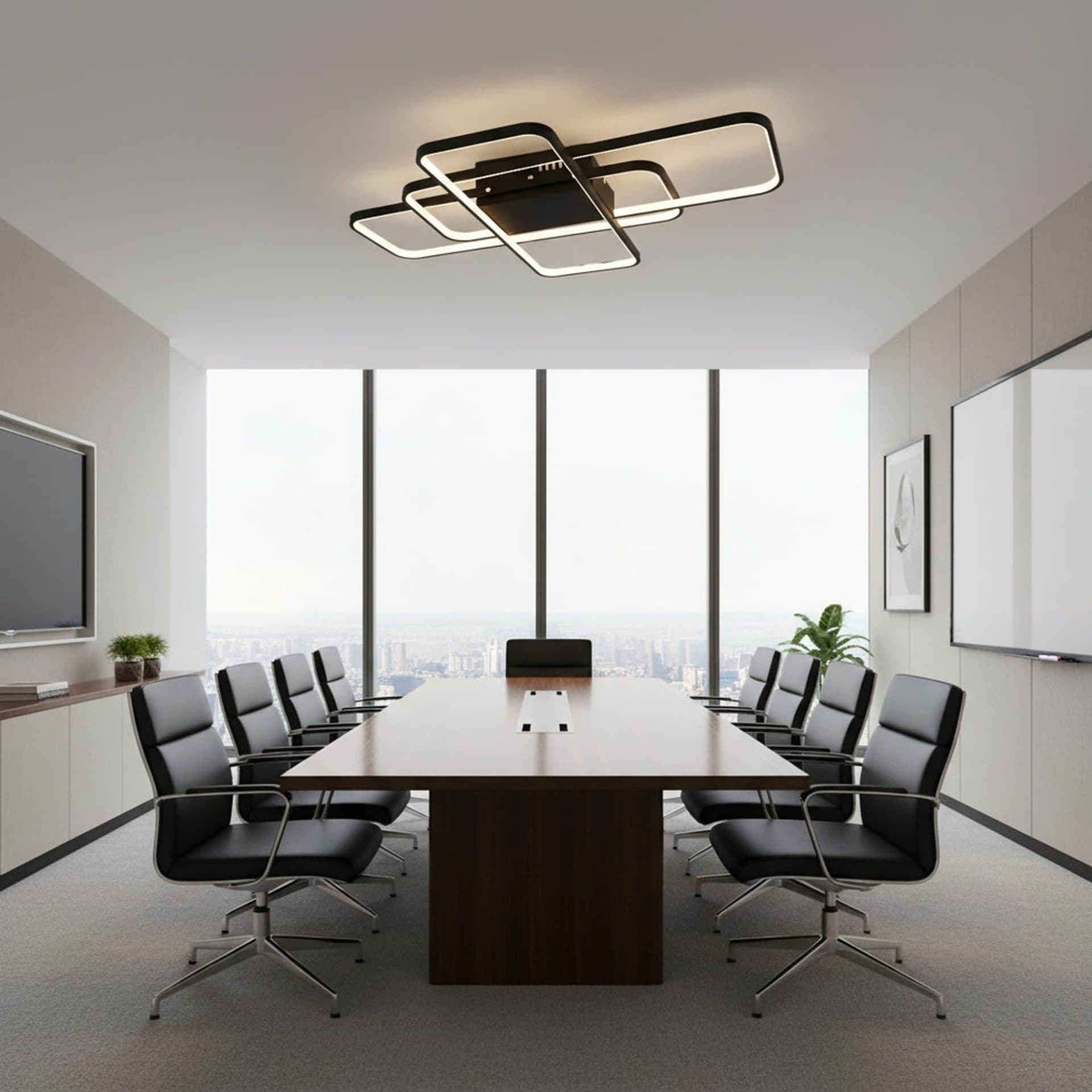Lustra LED Flippy 95W 3 Element Negru Dimabila — imagine 1