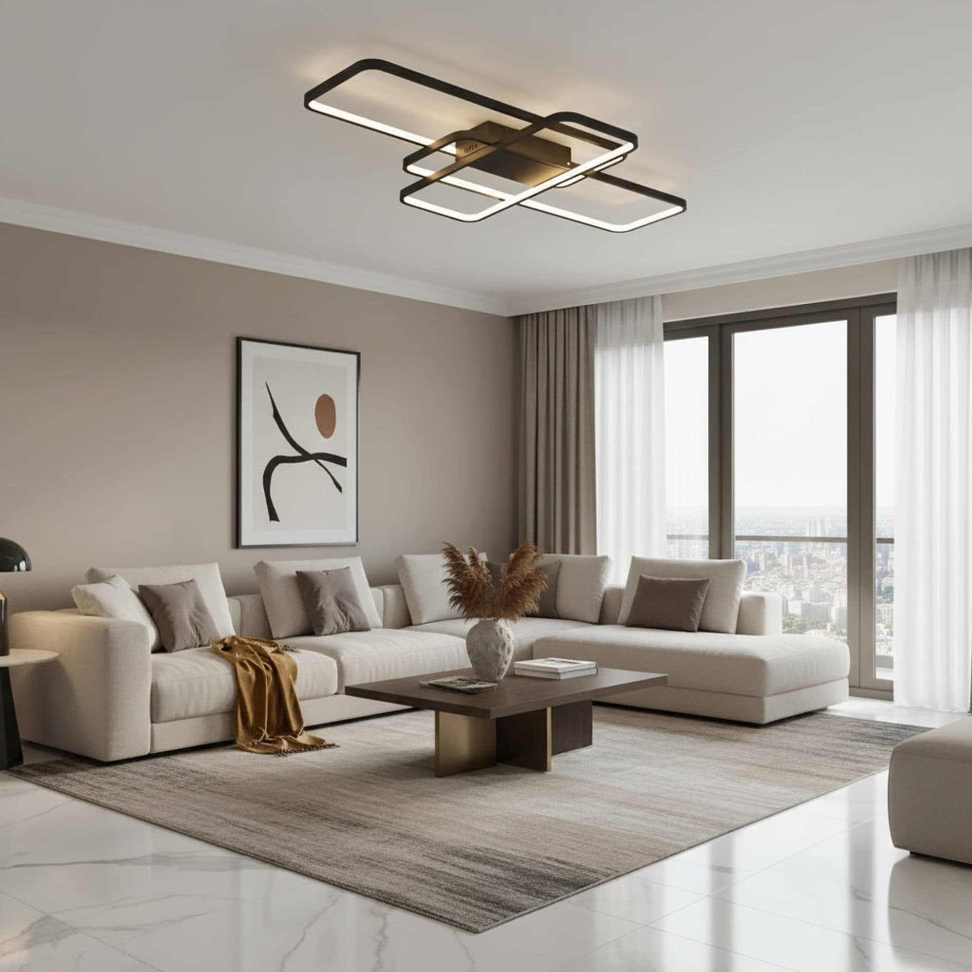 Lustra LED Flippy 95W 3 Element Negru Dimabila — imagine 2