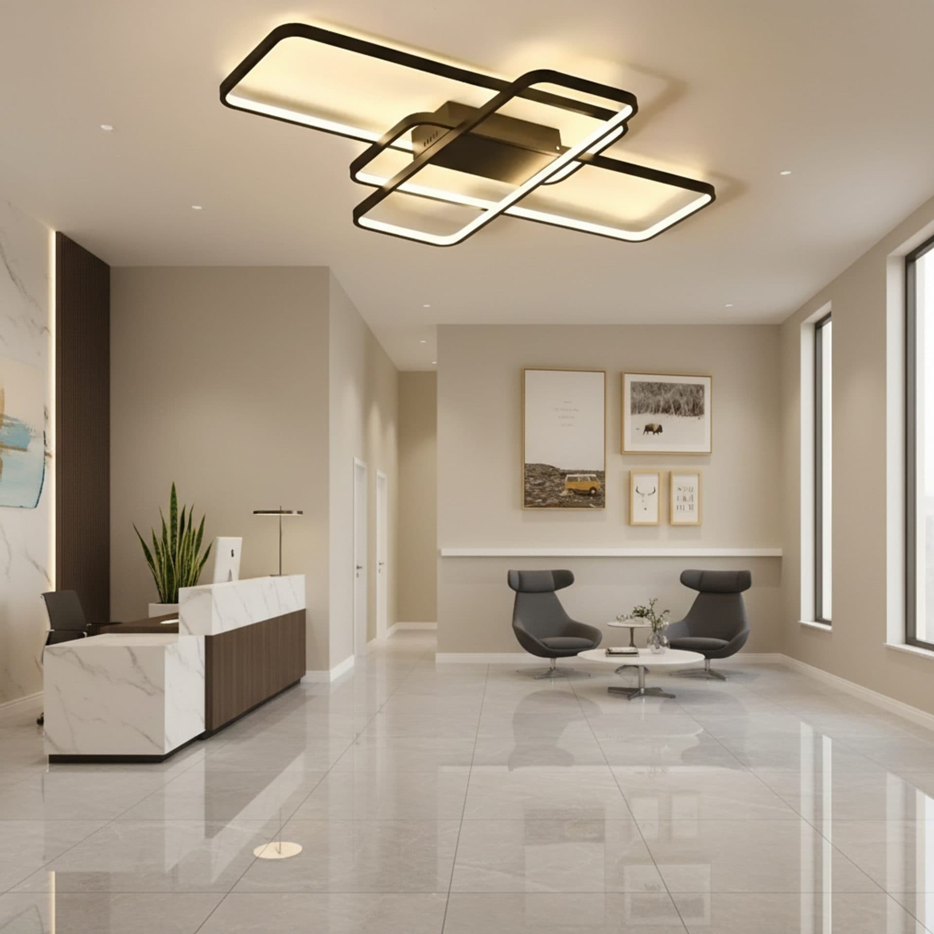 Lustra LED Flippy 95W 3 Element Negru Dimabila — imagine 3
