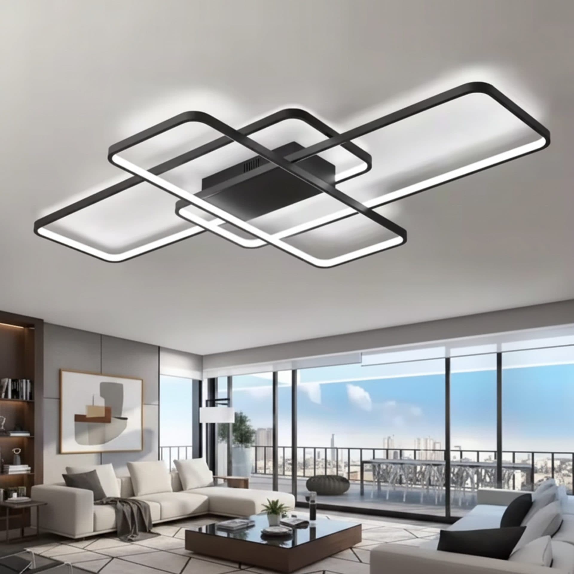 Lustra LED Flippy 95W 3 Element Negru Dimabila — imagine 4