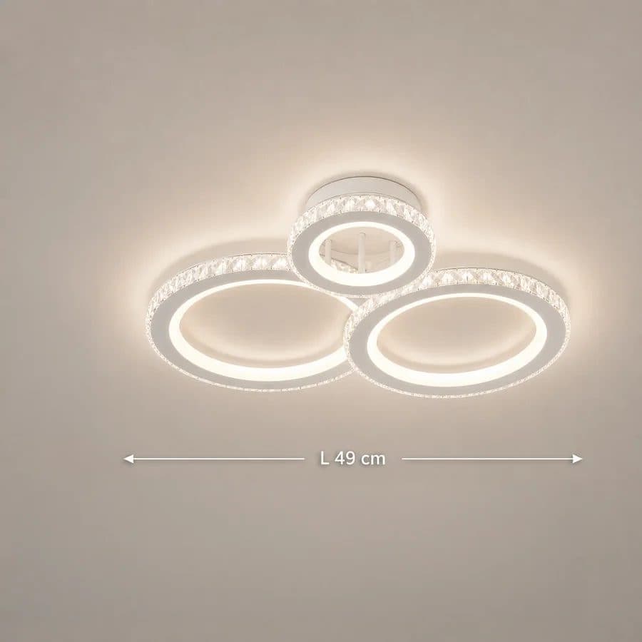 Lustra LED Flippy Rotonda RGB 75W, 3 Cercuri, telecomanda, Dimabila, Alb — imagine 2