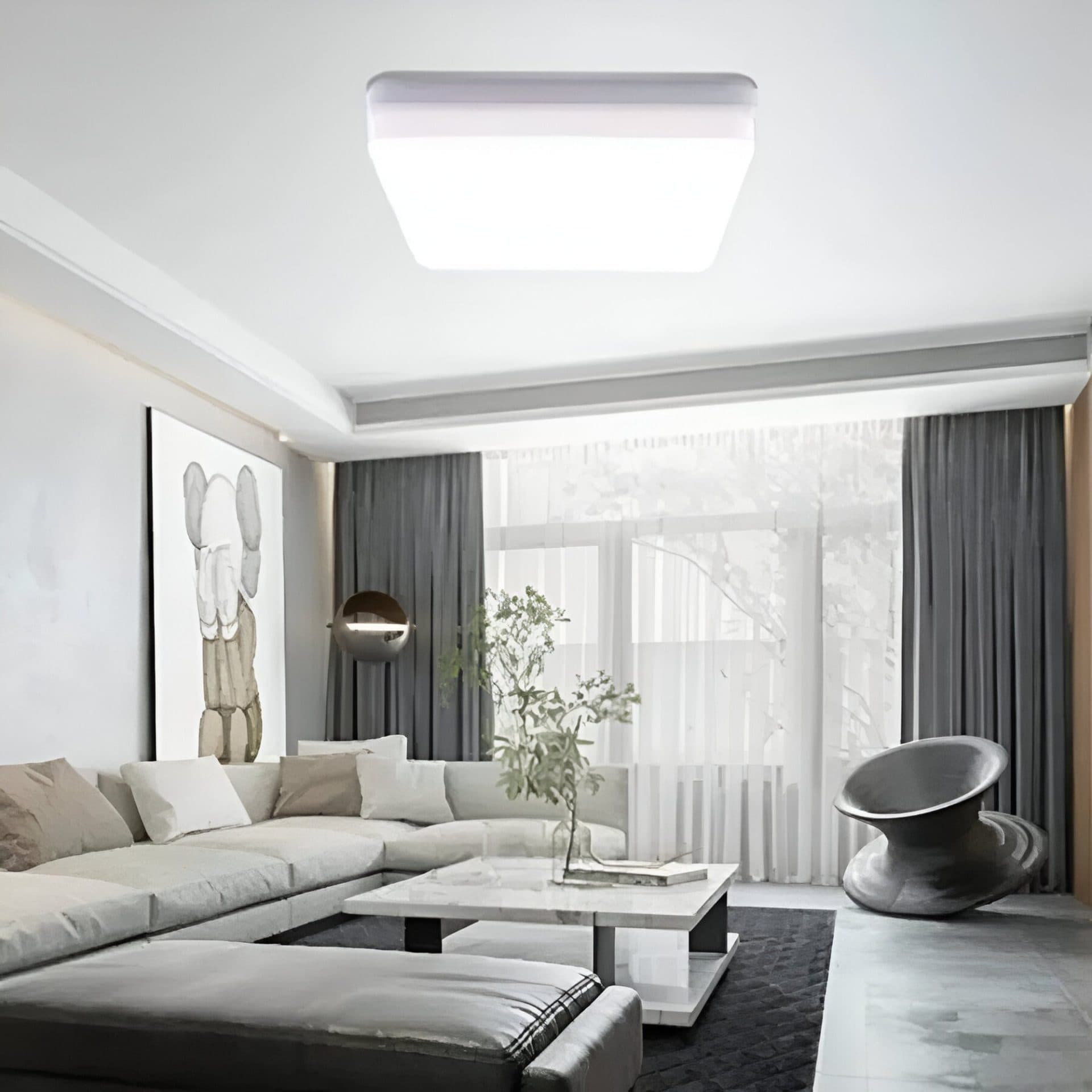 Plafoniera LED Flippy 48W Alb IP.44 Patrata — imagine 1