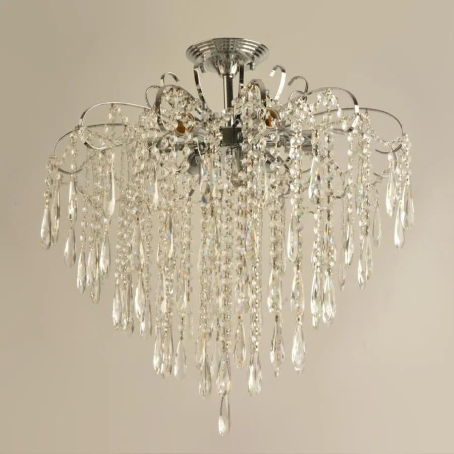 Candelabru Flippy Cristal EGO 9x E27, Diametru 60cm, Crom Lucios — imagine 1