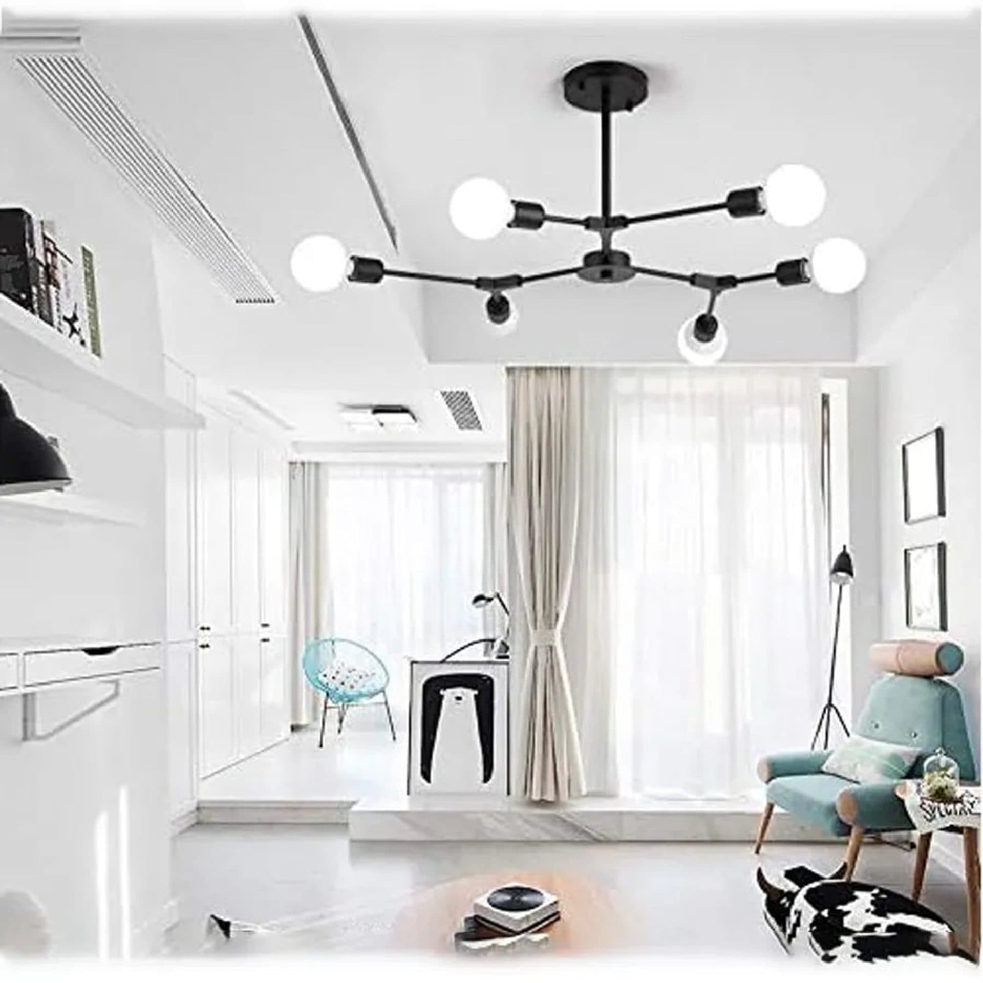 Lustra Flippy Architek Hexa 6x E27 Negru Metal — imagine 3