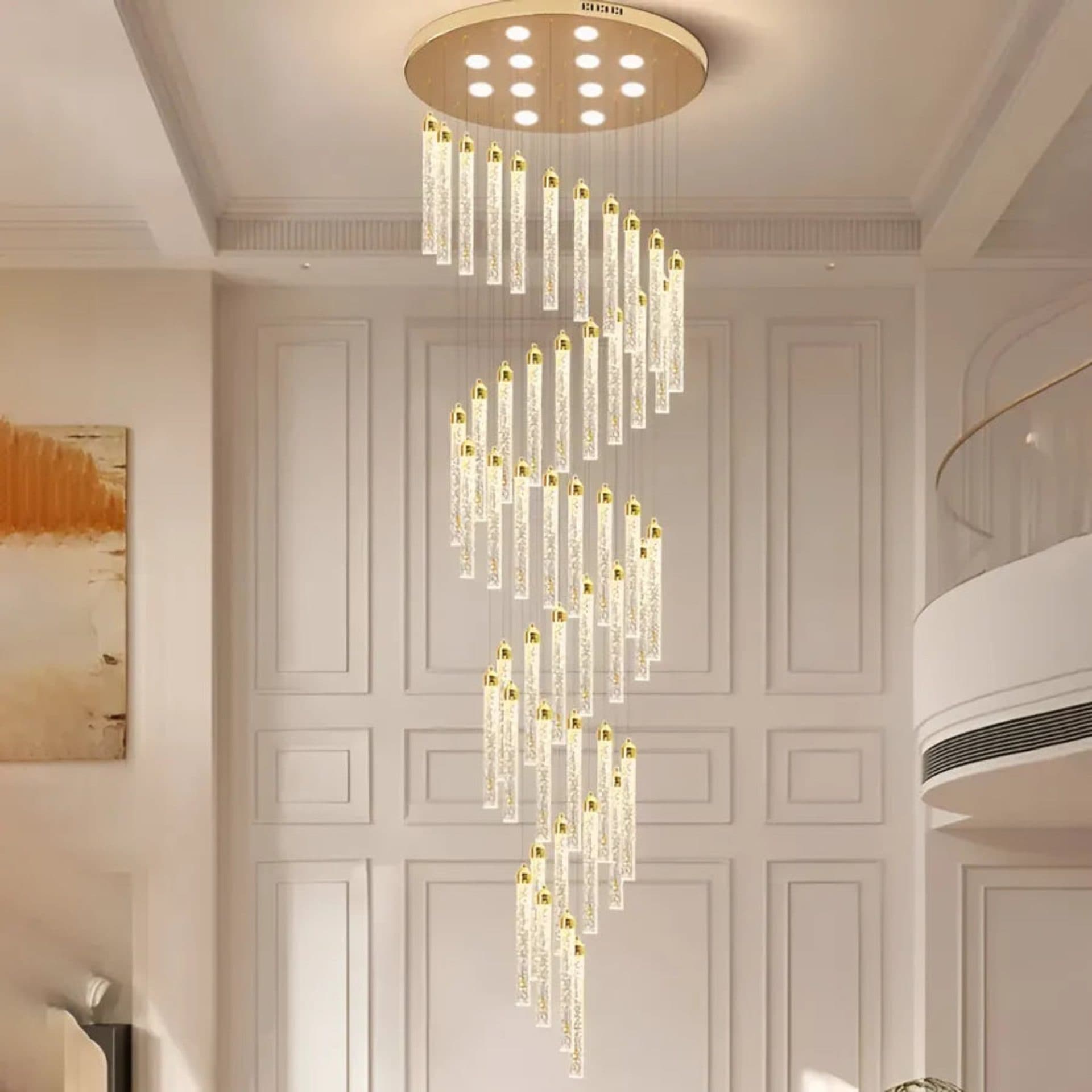 Candelabru Flippy Cristal LED Nomiki Auriu — imagine 1