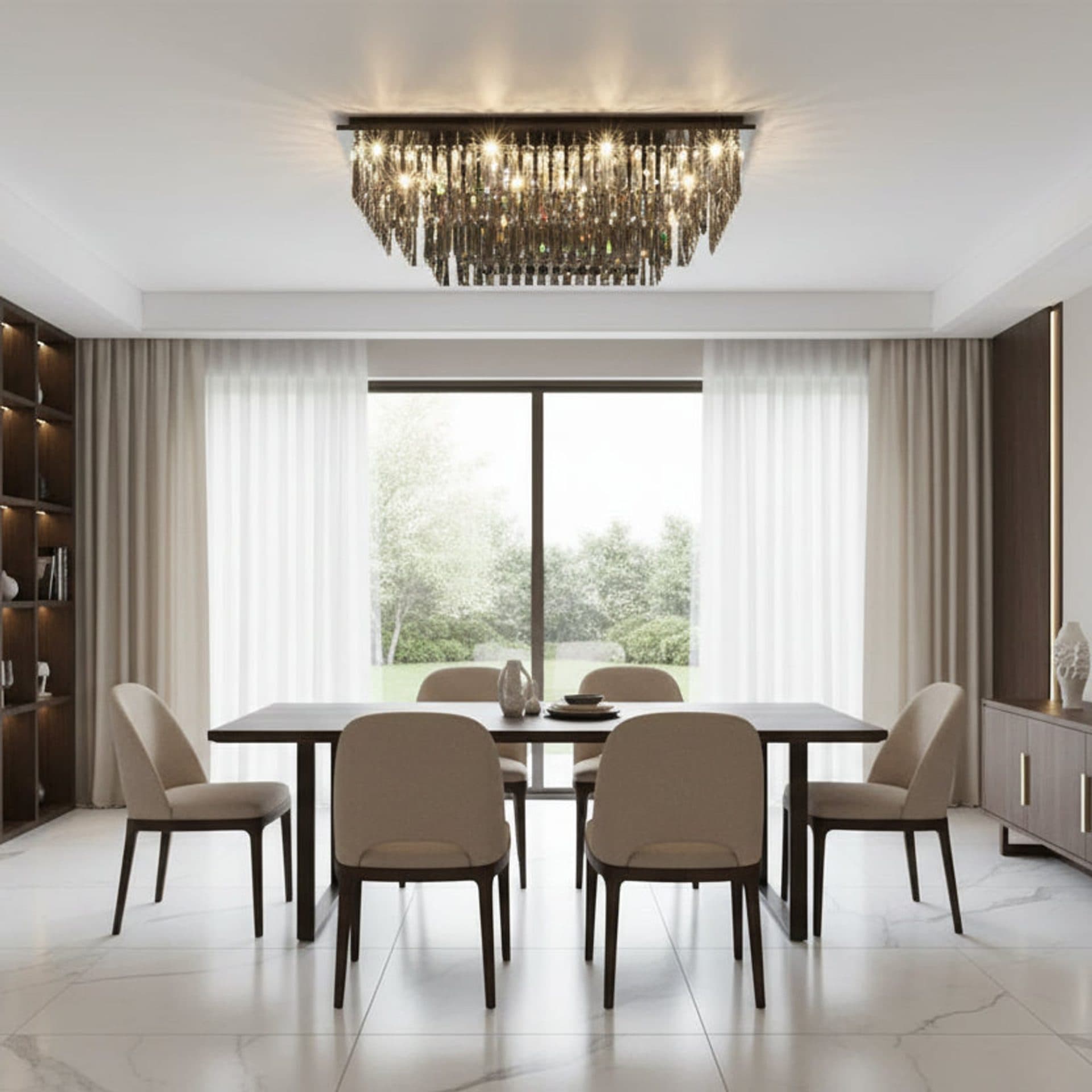 Candelabru Flippy Cristal Rectangular Gri 14xE14 — imagine 3