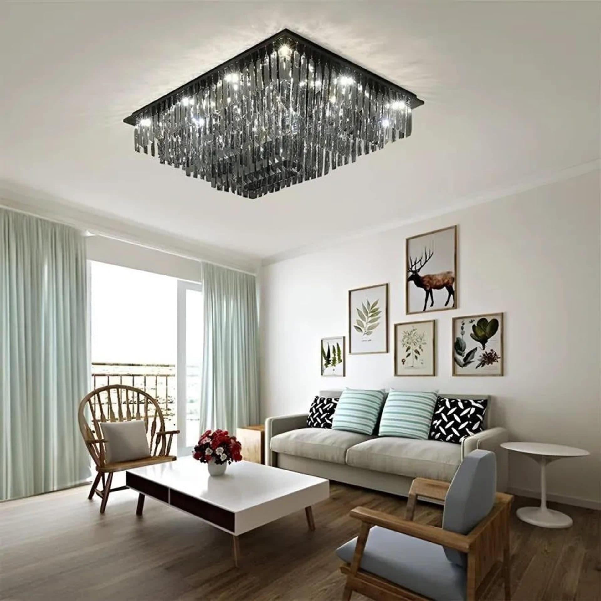 Candelabru Flippy Cristal Rectangular Gri 14xE14 — imagine 4
