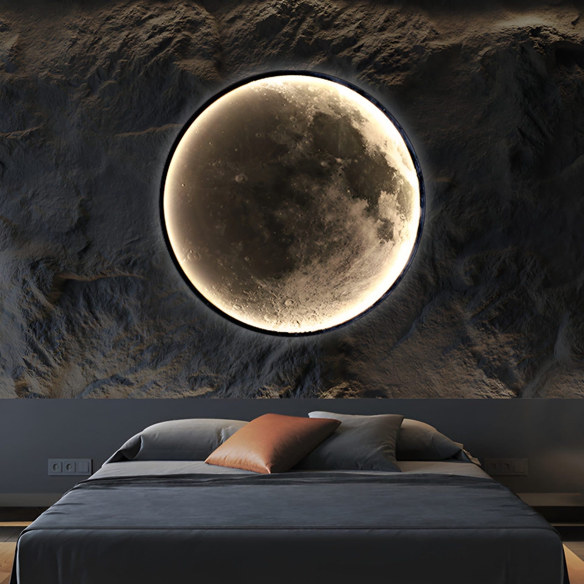 Aplica LED Flippy Luna 83W Diametru 120CM Black — imagine 1