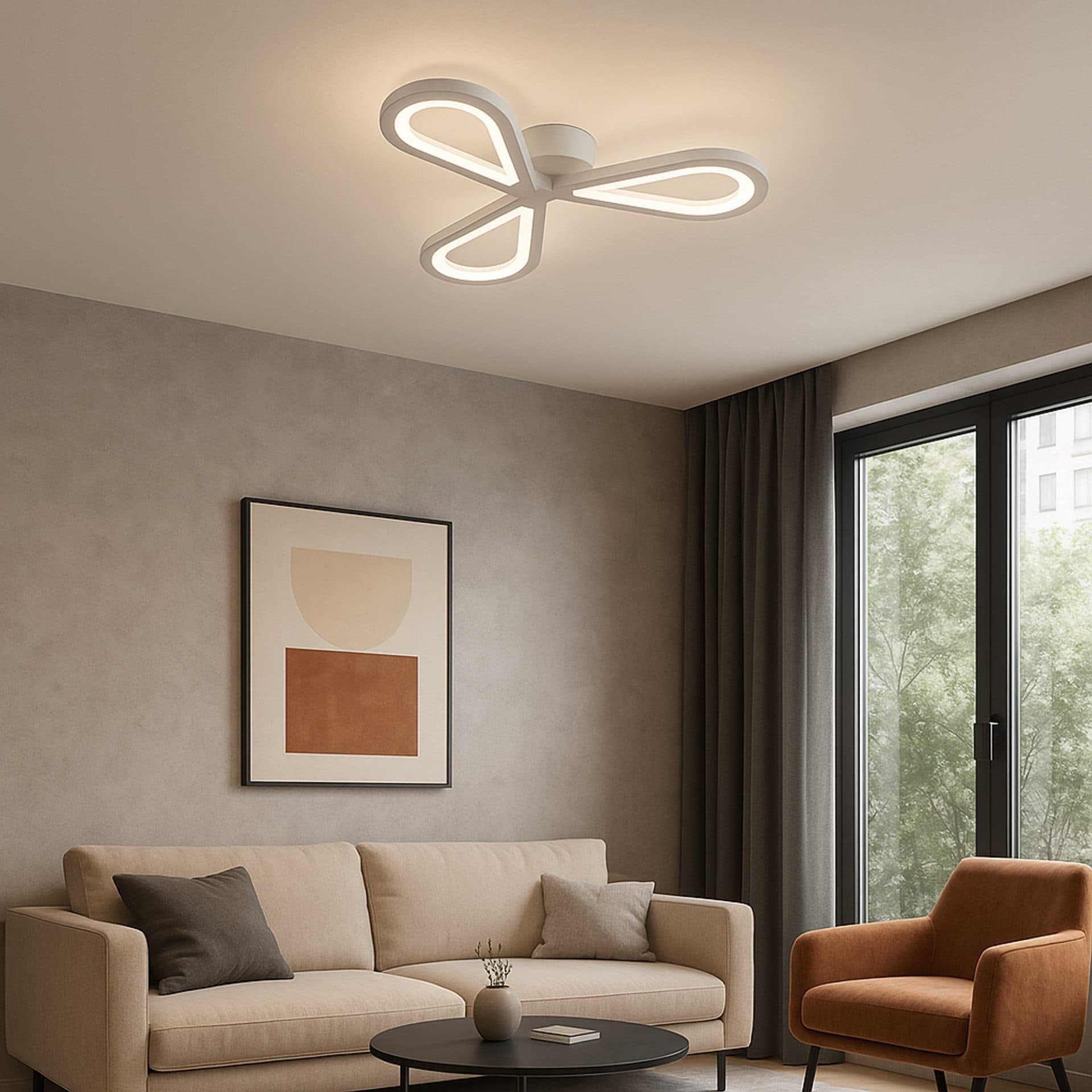Lustra LED Flippy 18W 3 Petale 4000K Alb — imagine 1