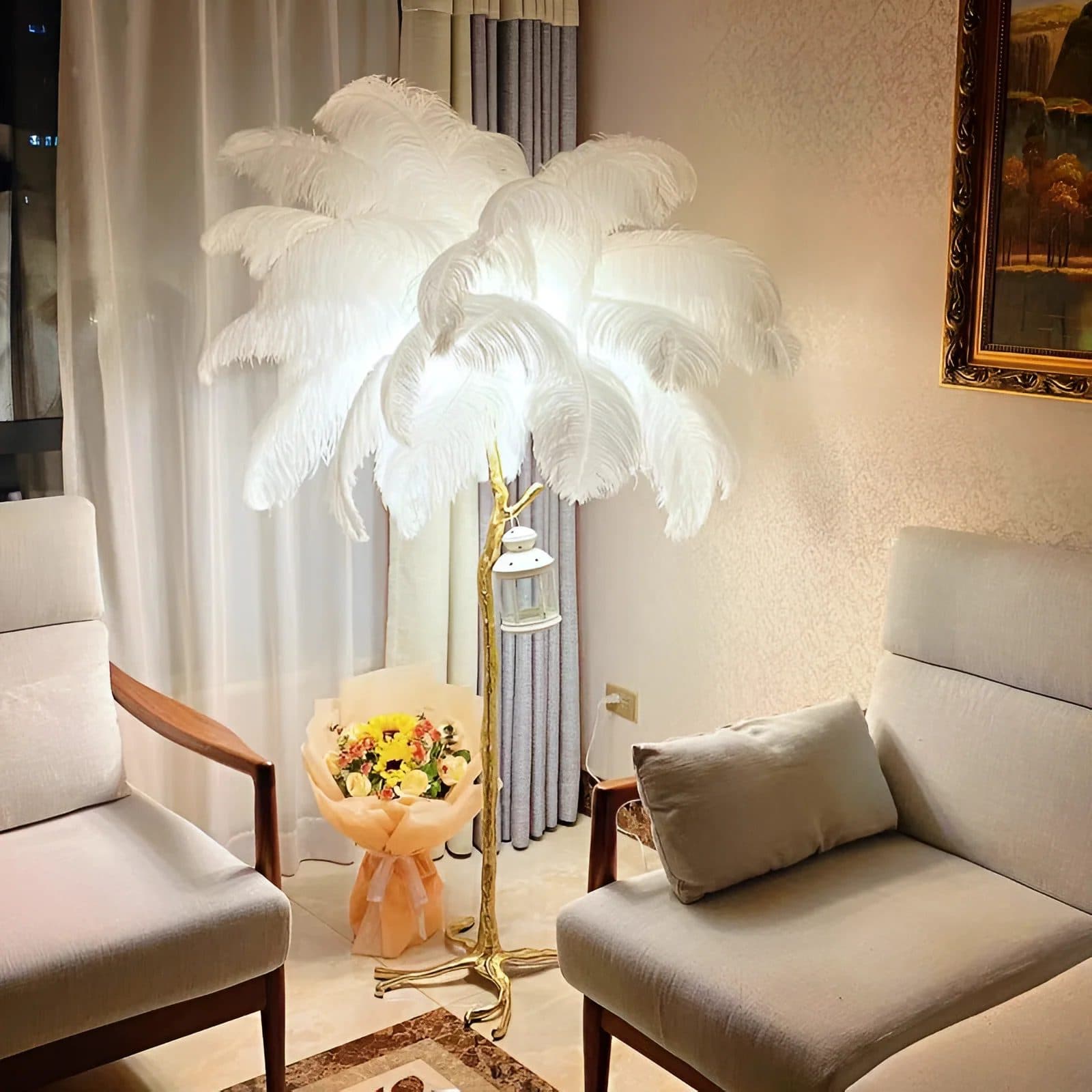 Lampadar Flippy Pene Politidis 1 x E14 120cm Alb Auriu — imagine 1