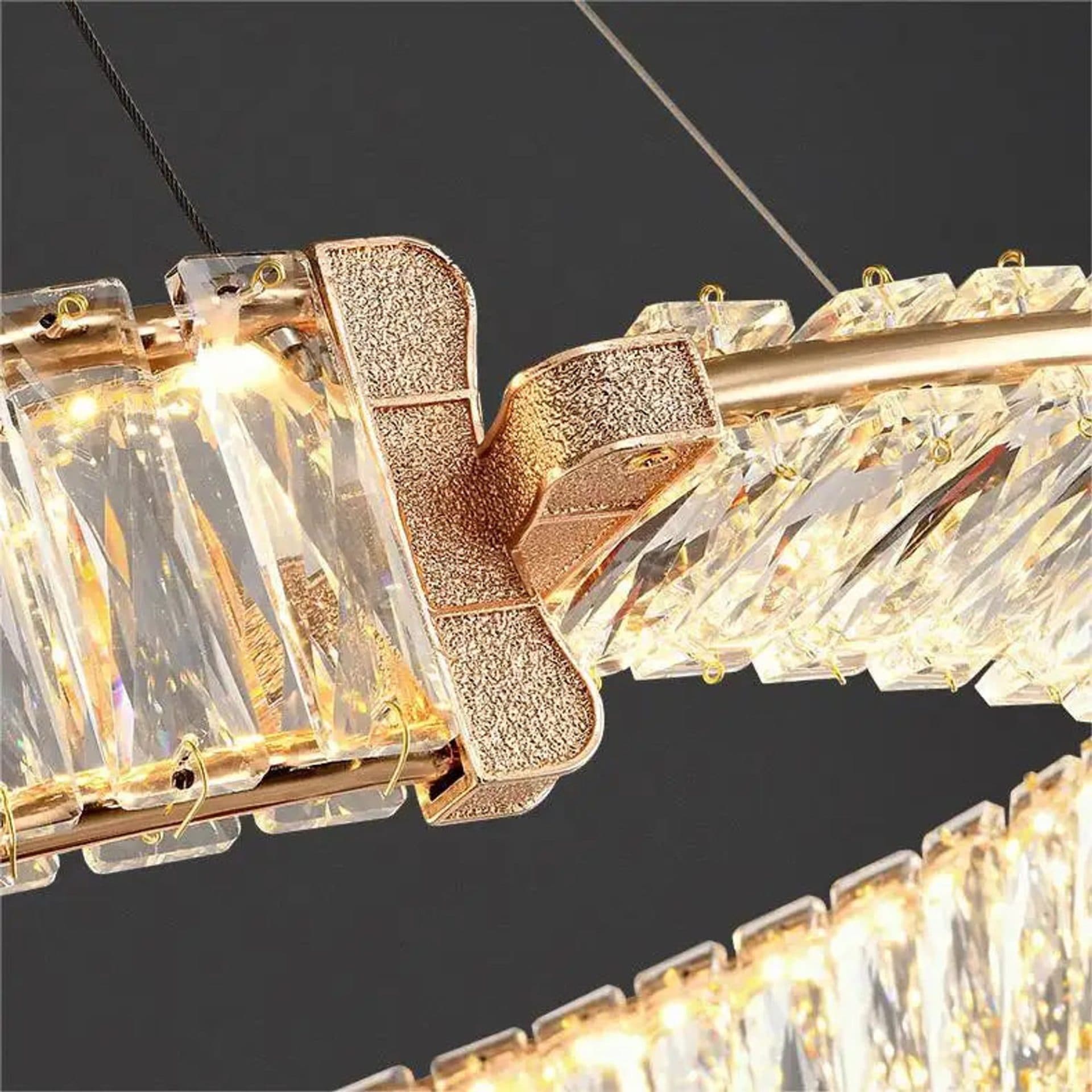 Lustra LED suspendata Flippy Cristal PRISM REGAL 117W Auriu — imagine 2