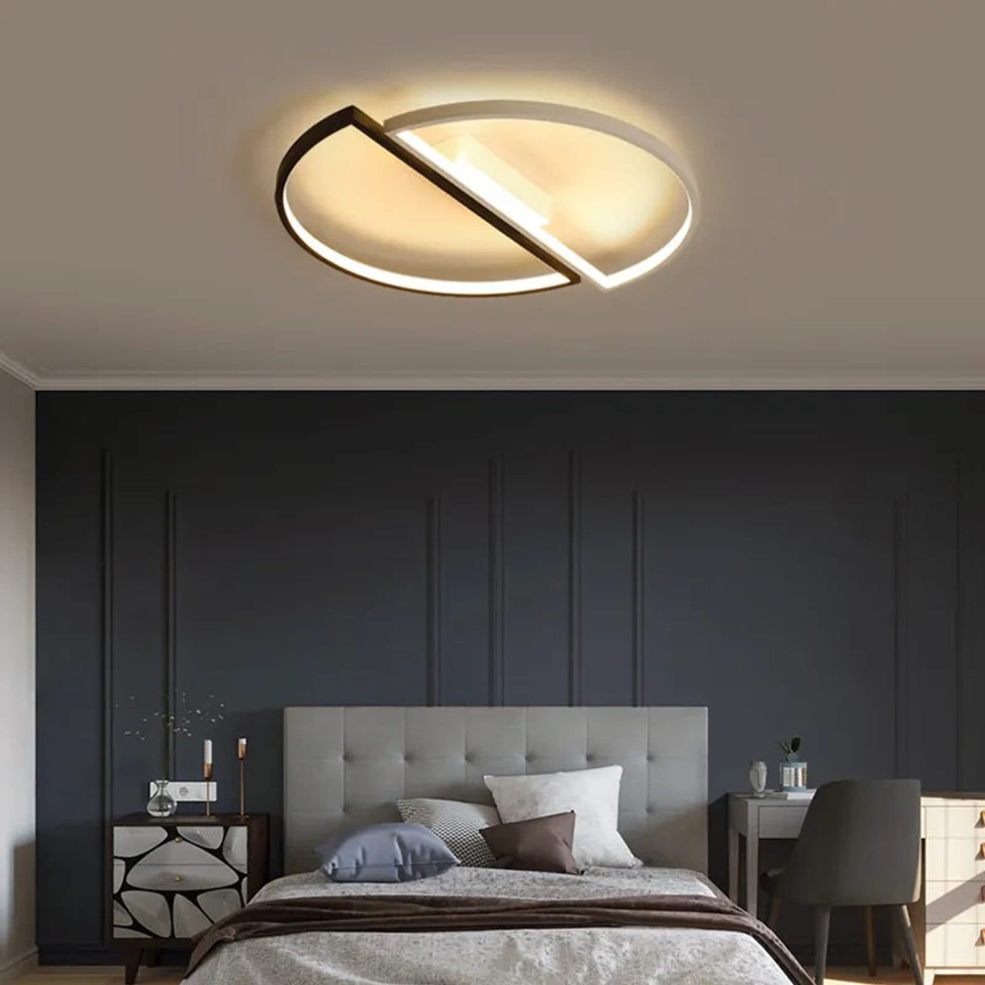Lustra LED Flippy VECTOR ARCUS 52W, 2 Element, Alb Negru — imagine 1