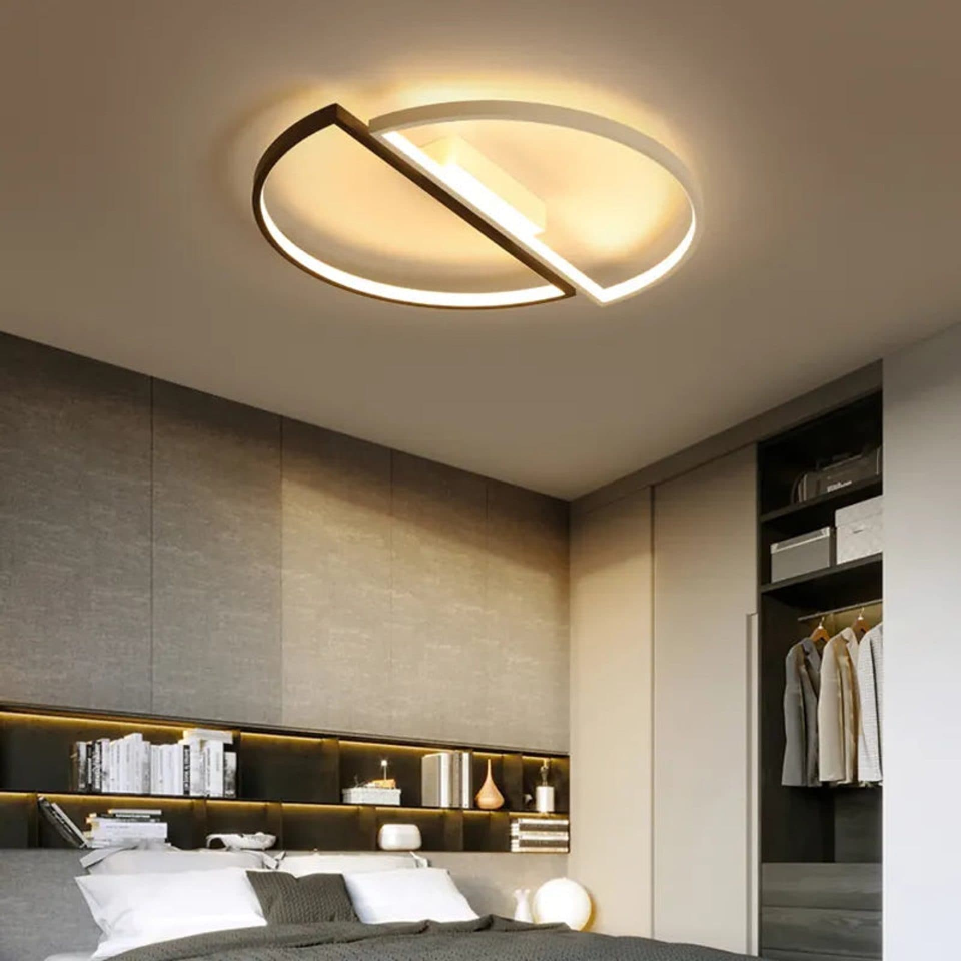 Lustra LED Flippy VECTOR ARCUS 52W, 2 Element, Alb Negru — imagine 4