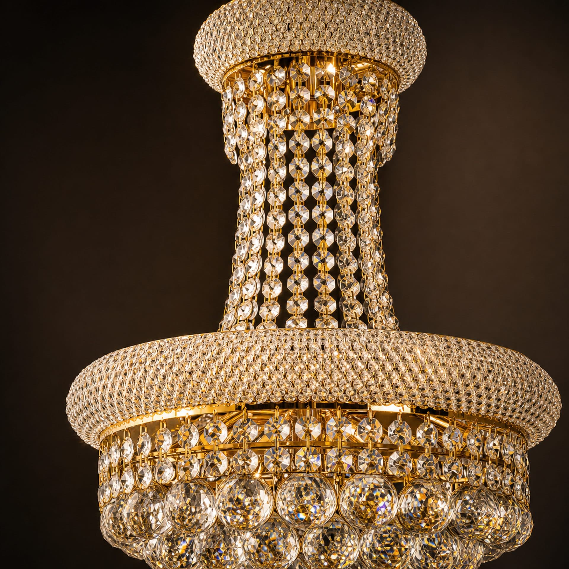 Candelabru Flippy Cristal NUVOLA Magno 15xE14 Diametru 60 cm Auriu — imagine 10