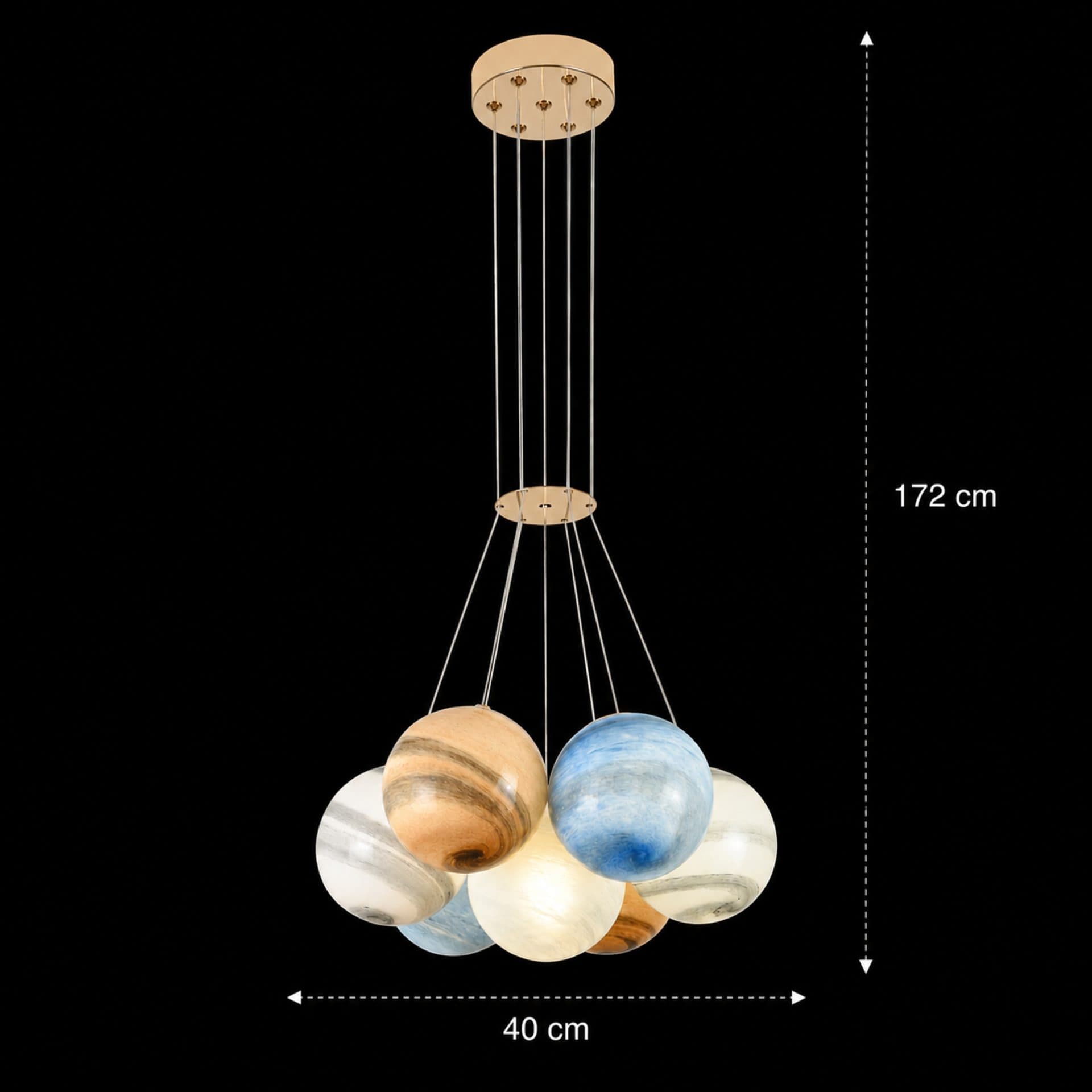 Lustra Flippy Clasica DEDD 7xE27 40x42cm Metal si Plastic rotomulat Alb Inaltime Reglabila — imagine 8