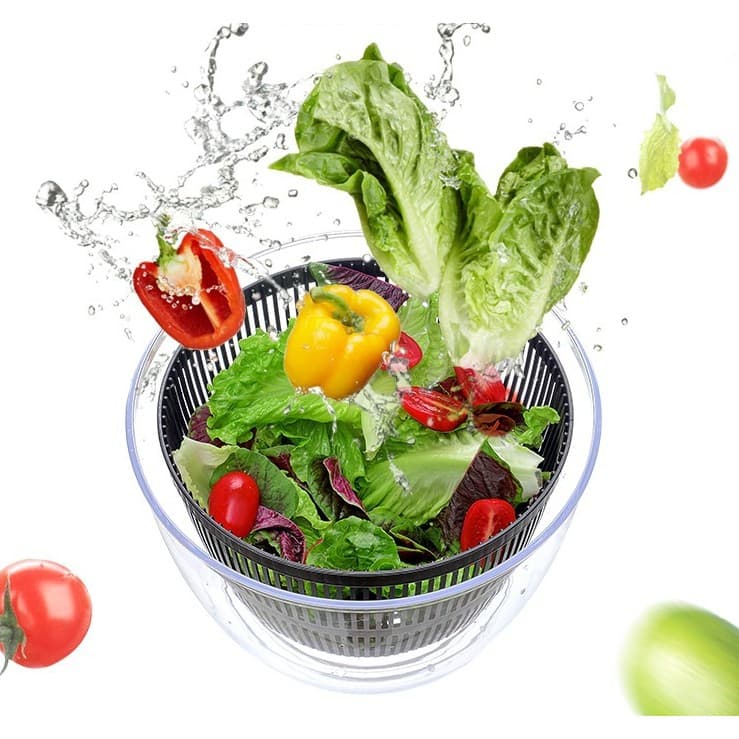 Uscator manual salata si verdeturi Flippy, plastic, 5L, negru — imagine 5