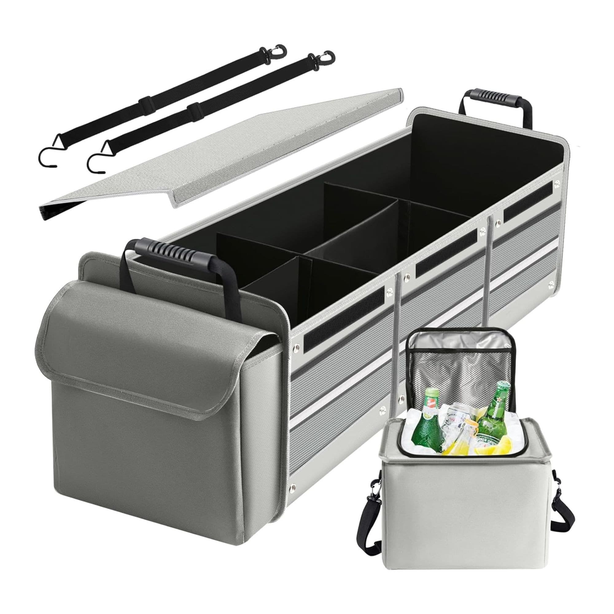 Organizator portbagaj Flippy pliabil cu geanta termoizolanta, gri — imagine 2