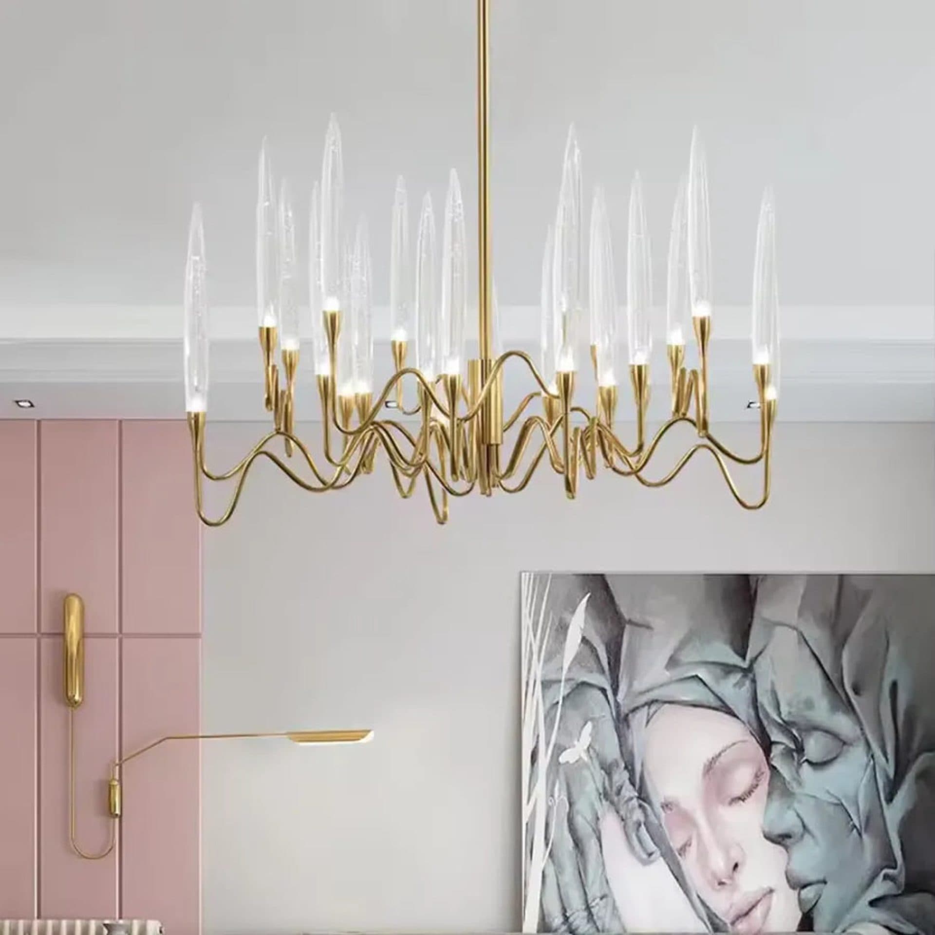Candelabru Cristal Delta 12xG4 Auriu Flippy — imagine 2