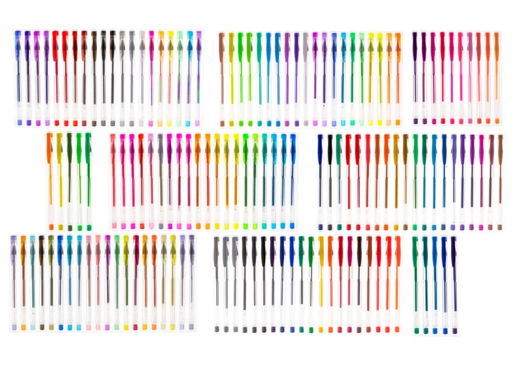 Set de pixuri cu gel multicolor cu sclipici (glitter) — imagine 4