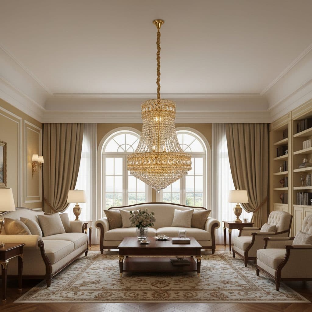 Candelabru Flippy Cristal EMPIRE Eleganza Auriu 10x E14 — imagine 5