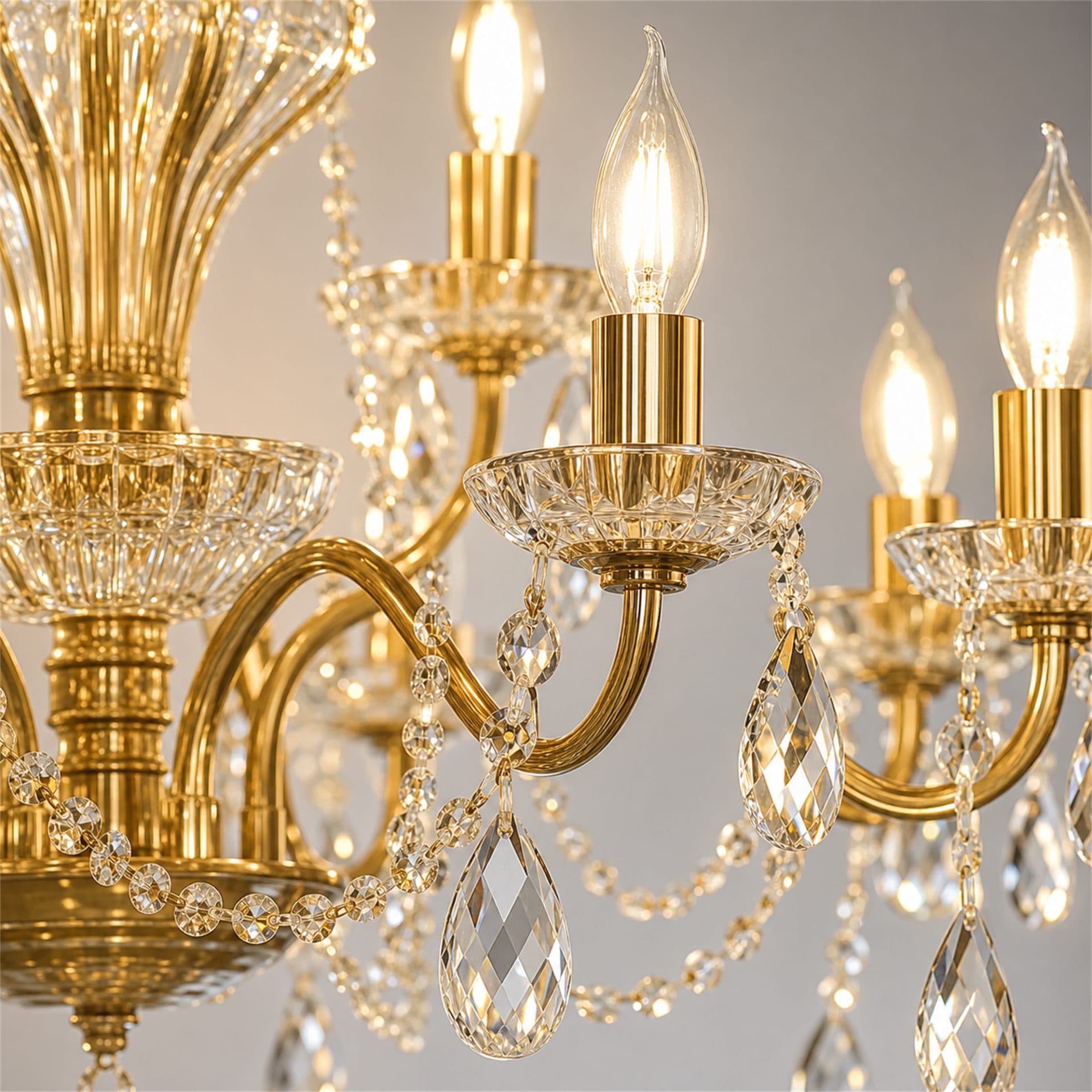 Candelabru Flippy Cristal NUVOLA Magno 15xE14 Diametru 60 cm Auriu — imagine 1