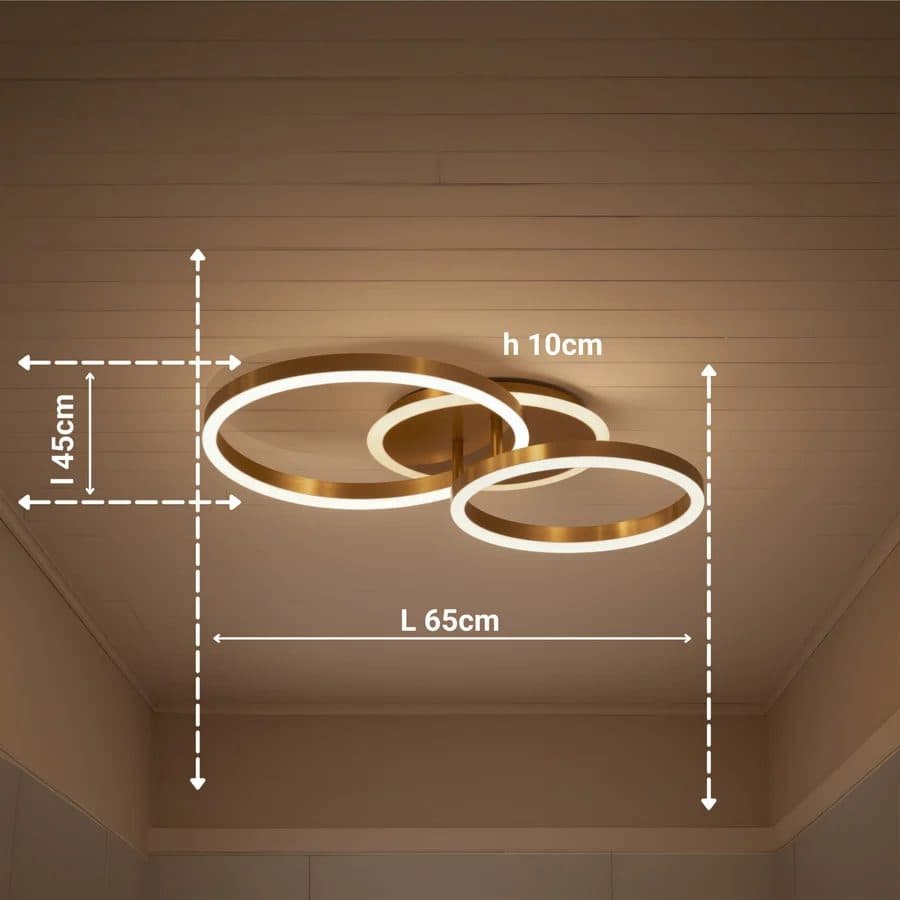 Lustra LED Flippy 66W, telecomanda, lumina Rece/Calda/Neutra, Auriu Lucios — imagine 5