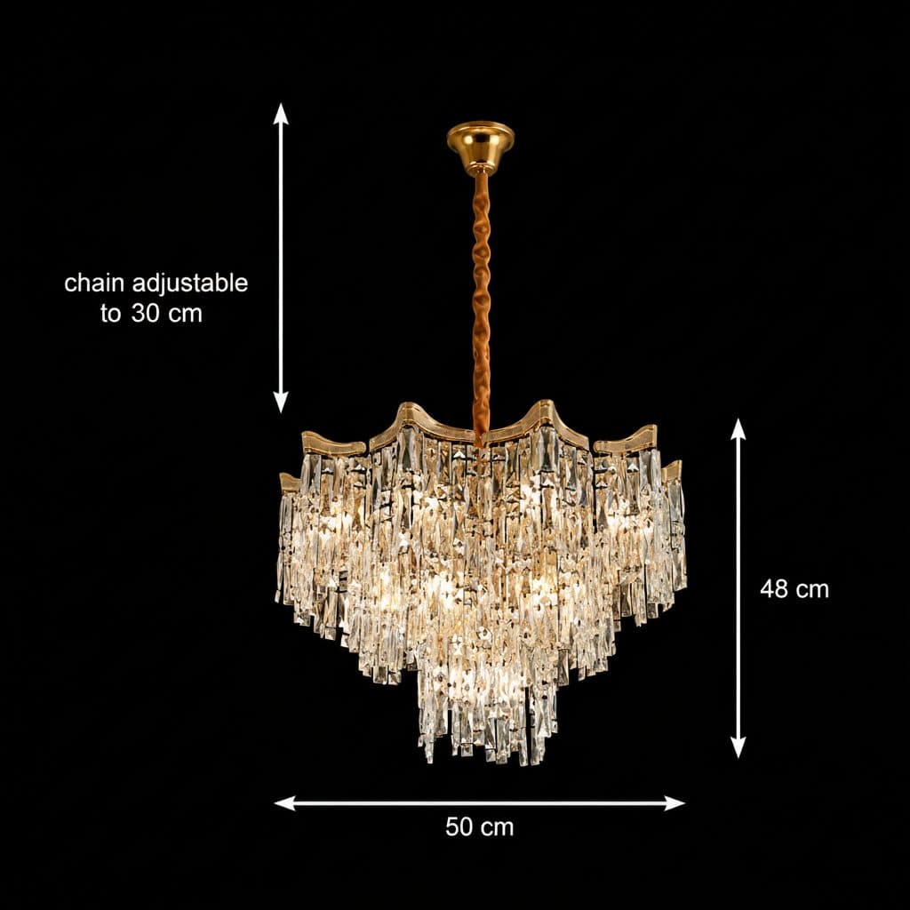 Candelabru Flippy Cristal VETRA Eleganza 9xE14 Auriu D50 cm — imagine 9