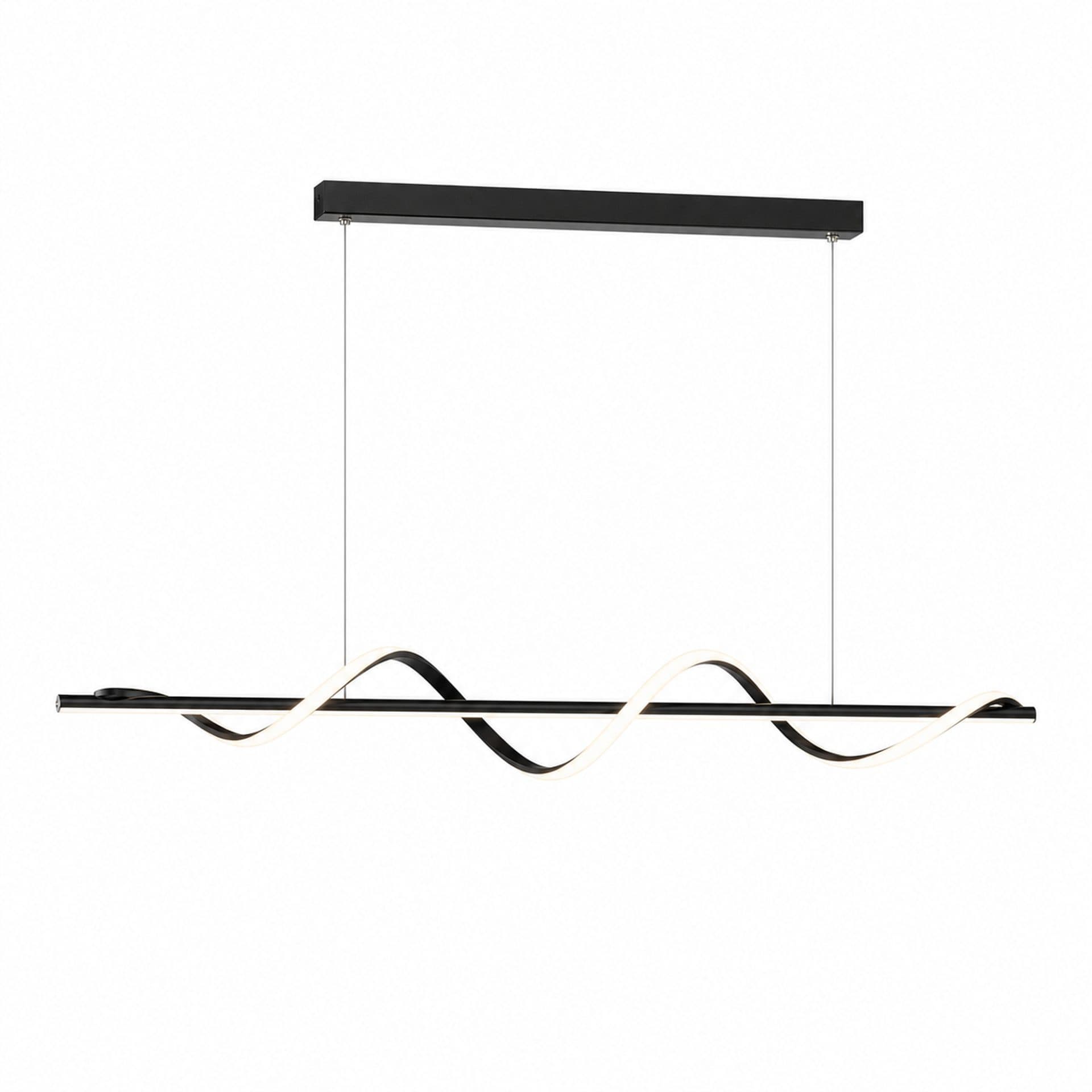 Lustra LED suspendata 80W cu telecomanda, lumina Rece/Calda/Neutra, Dimabila, Negru — imagine 4