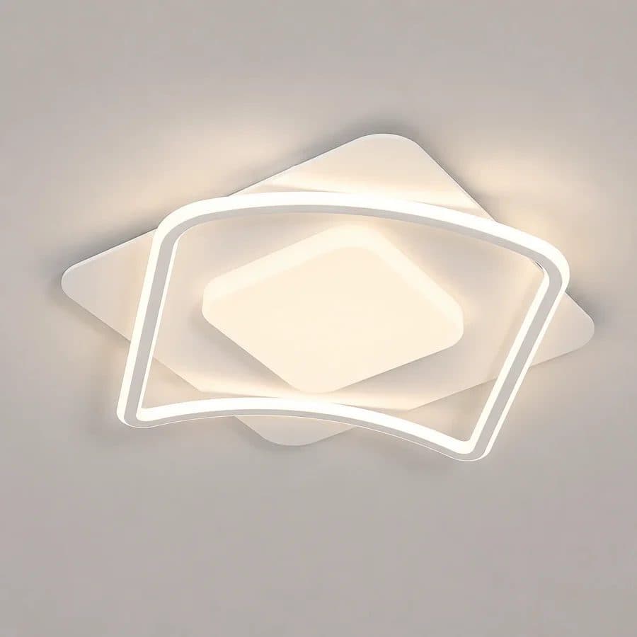 Lustra LED MODERNO 53W, 2 Patrate, Alb — imagine 2