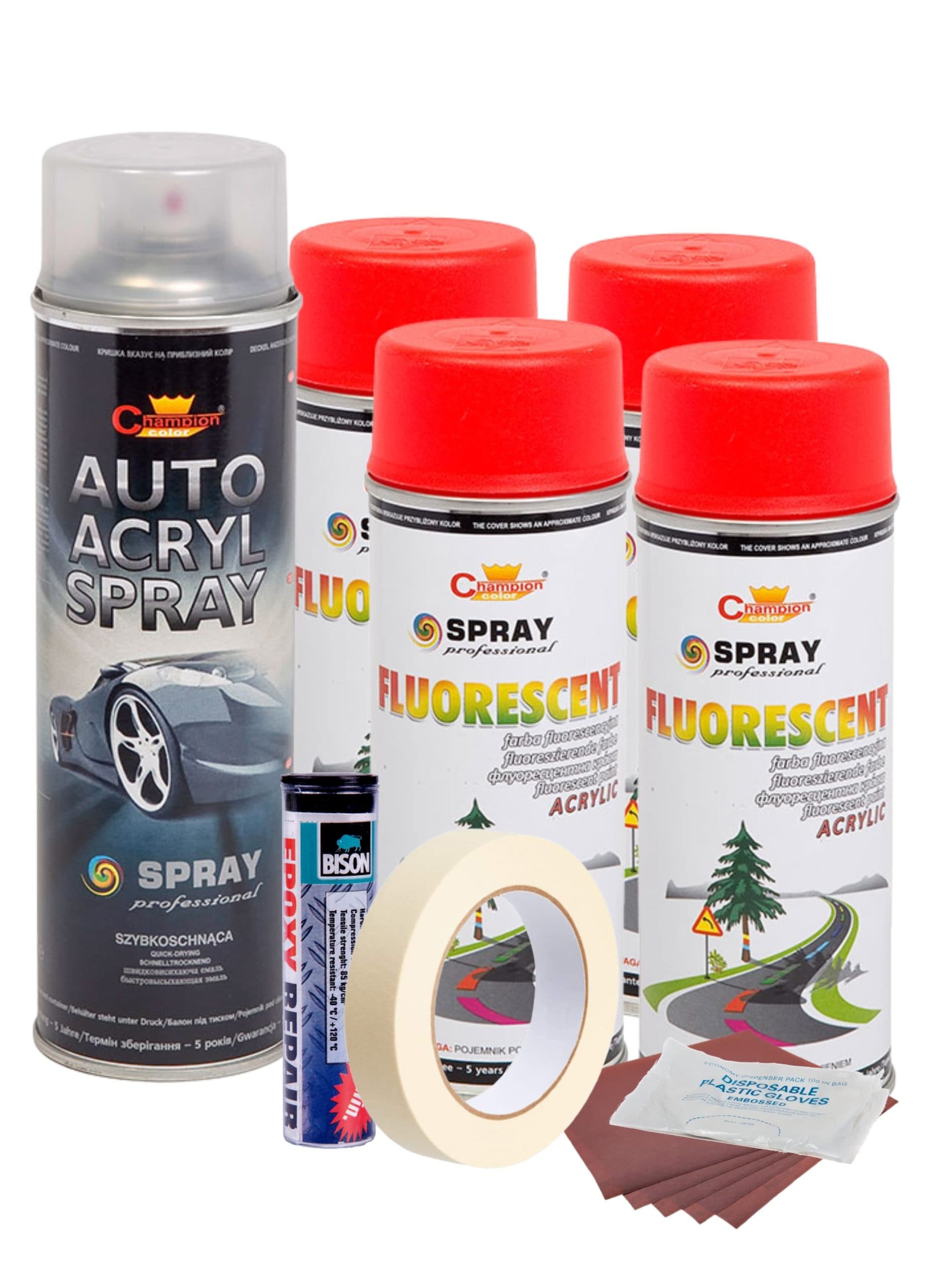 Kit reparatie si vopsire jante AVEX.ro Rosu Fluorescent V4 — imagine 1