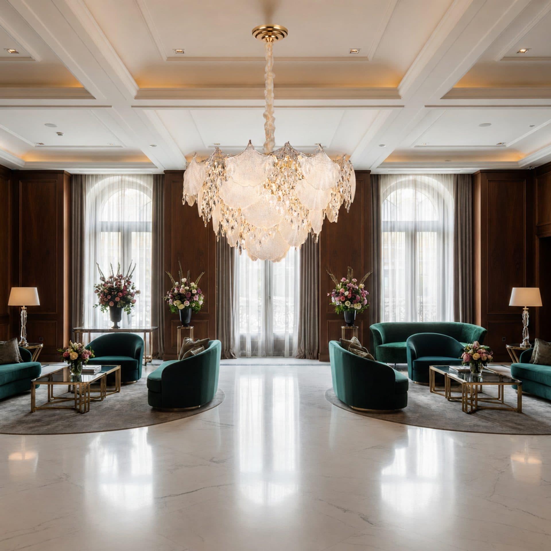 Candelabru Flippy Cristal LUXE Regalis 21xE14 Auriu Lucios Inaltime Reglabila — imagine 2